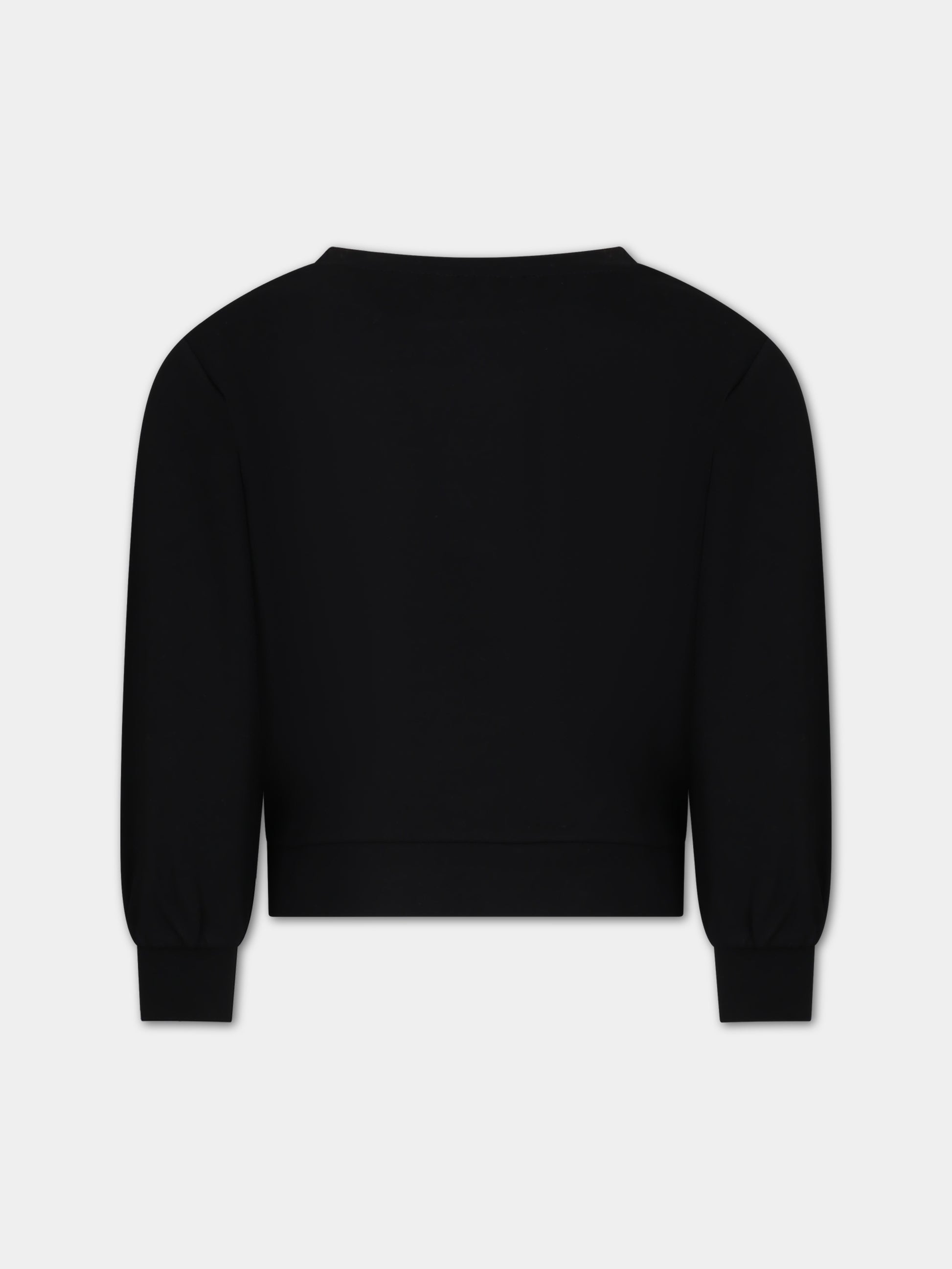 Felpa nera per bambina con logo,Sonia Rykiel Paris,A15044 09B