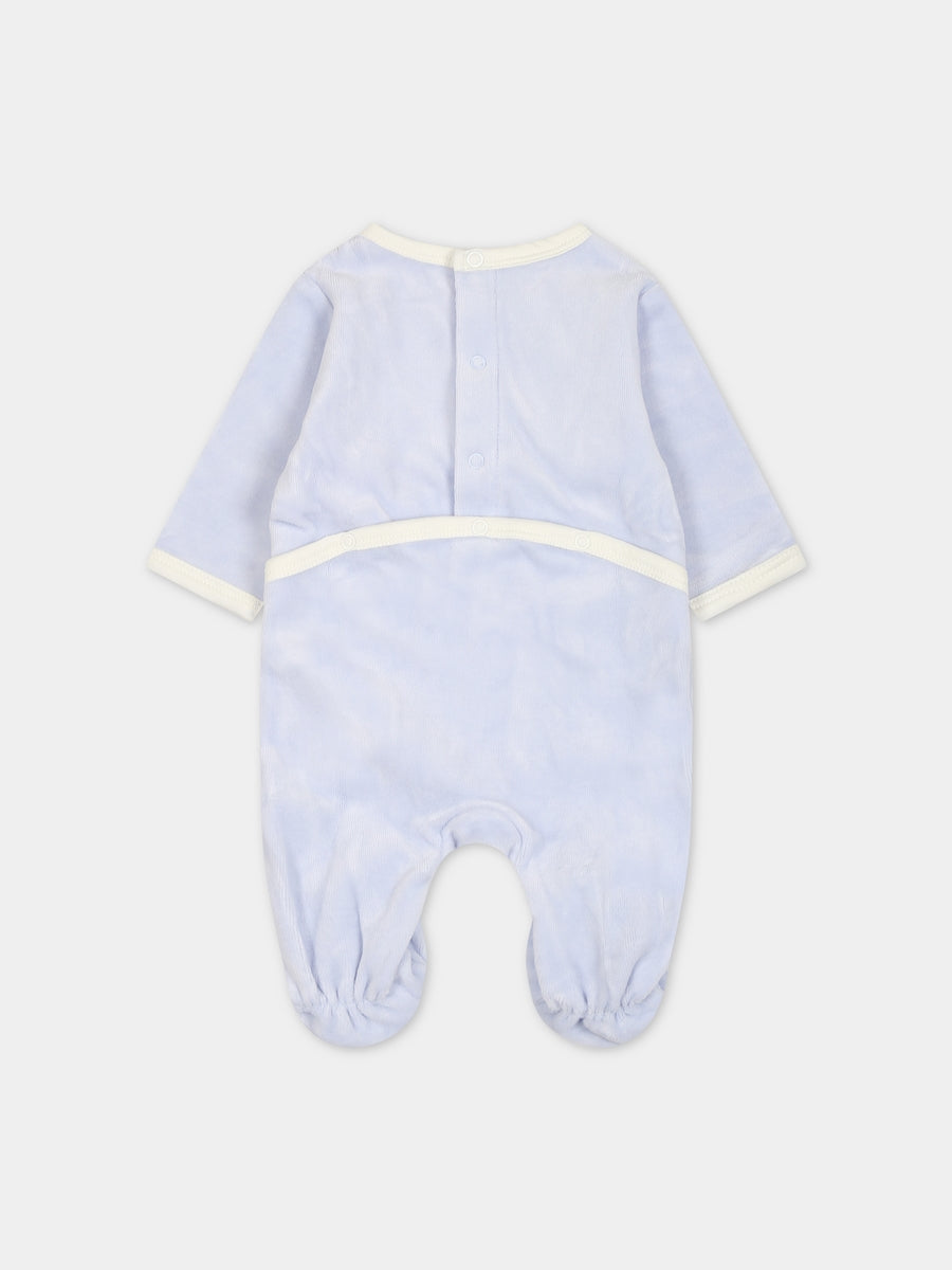 Set celeste per neonato con logo,Kenzo Kids,K98143 771