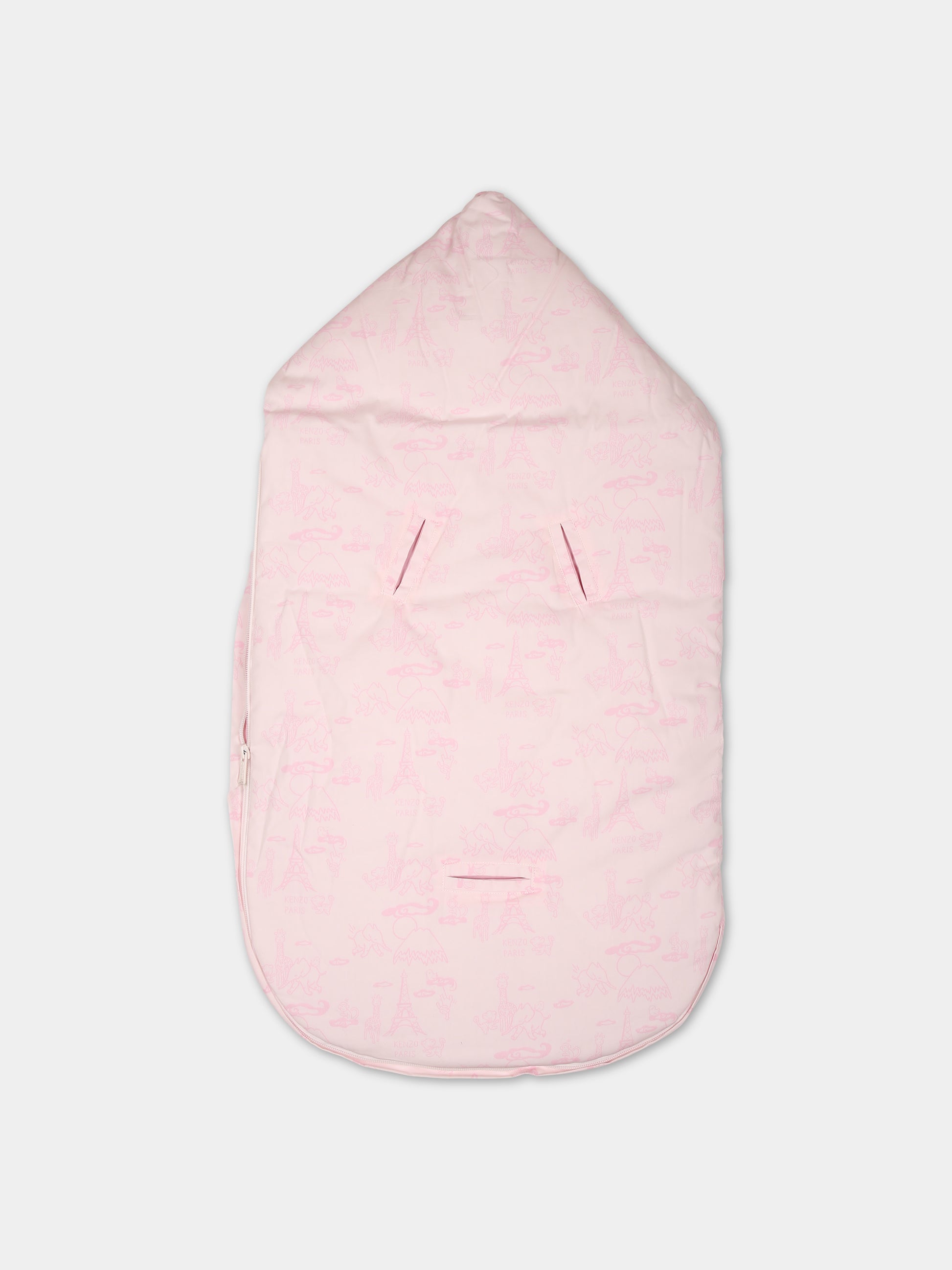 Sacco nanna rosa per neonata con logo,Kenzo Kids,K97059 470