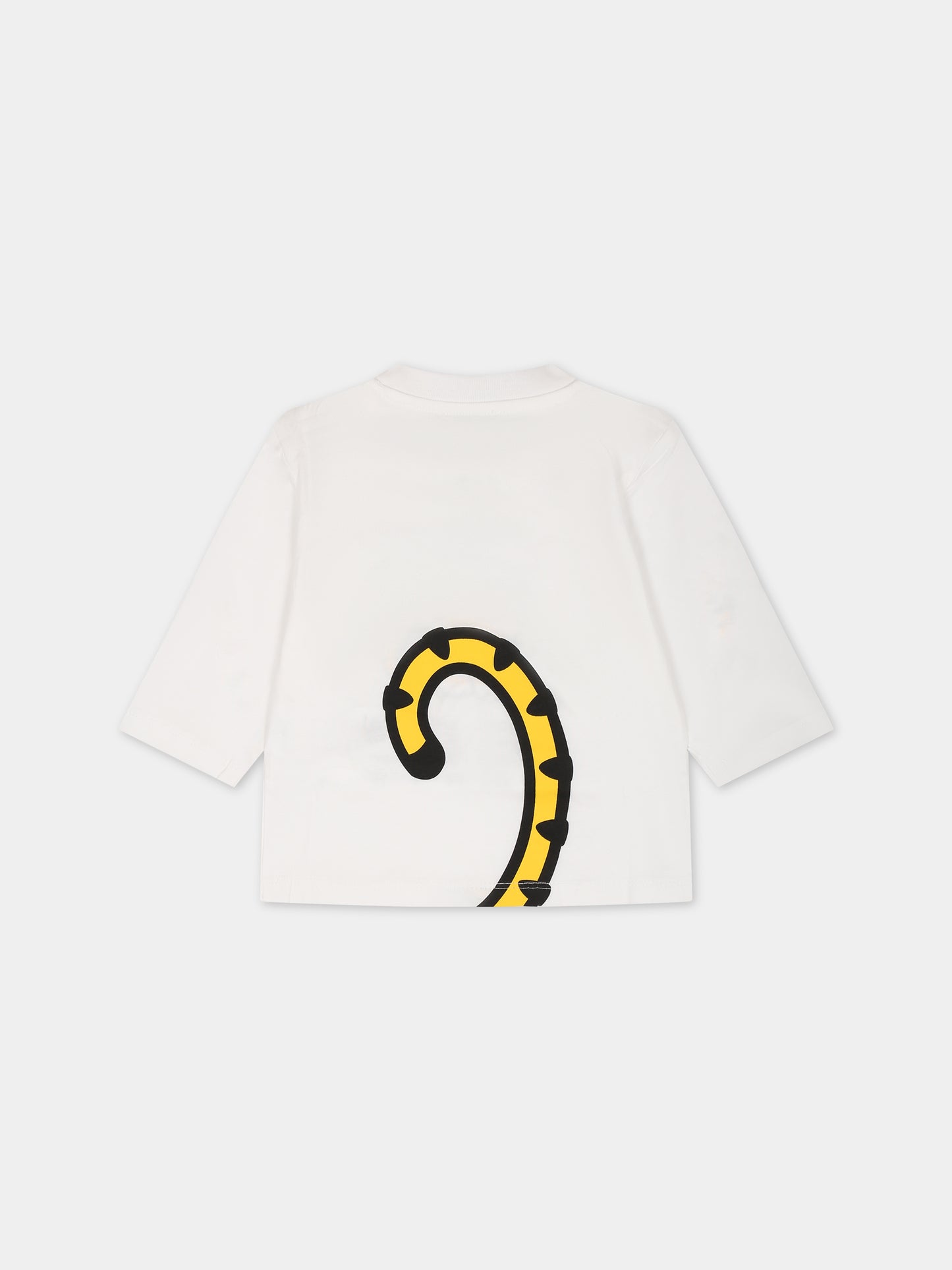 T-shirt bianca per neonati con tigre e logo,Kenzo Kids,K05512 12P