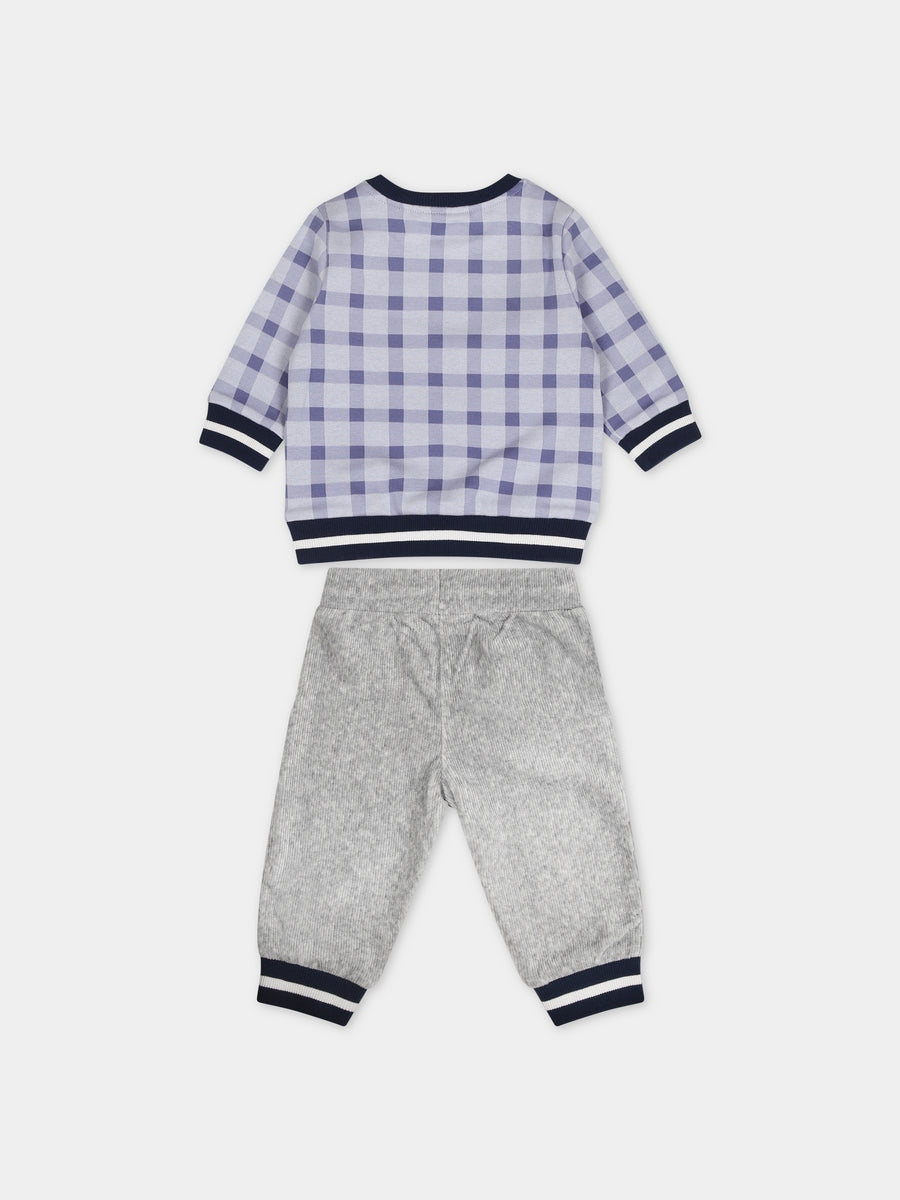 Completo celeste per neonato con elefante,Kenzo Kids,K98134 81H