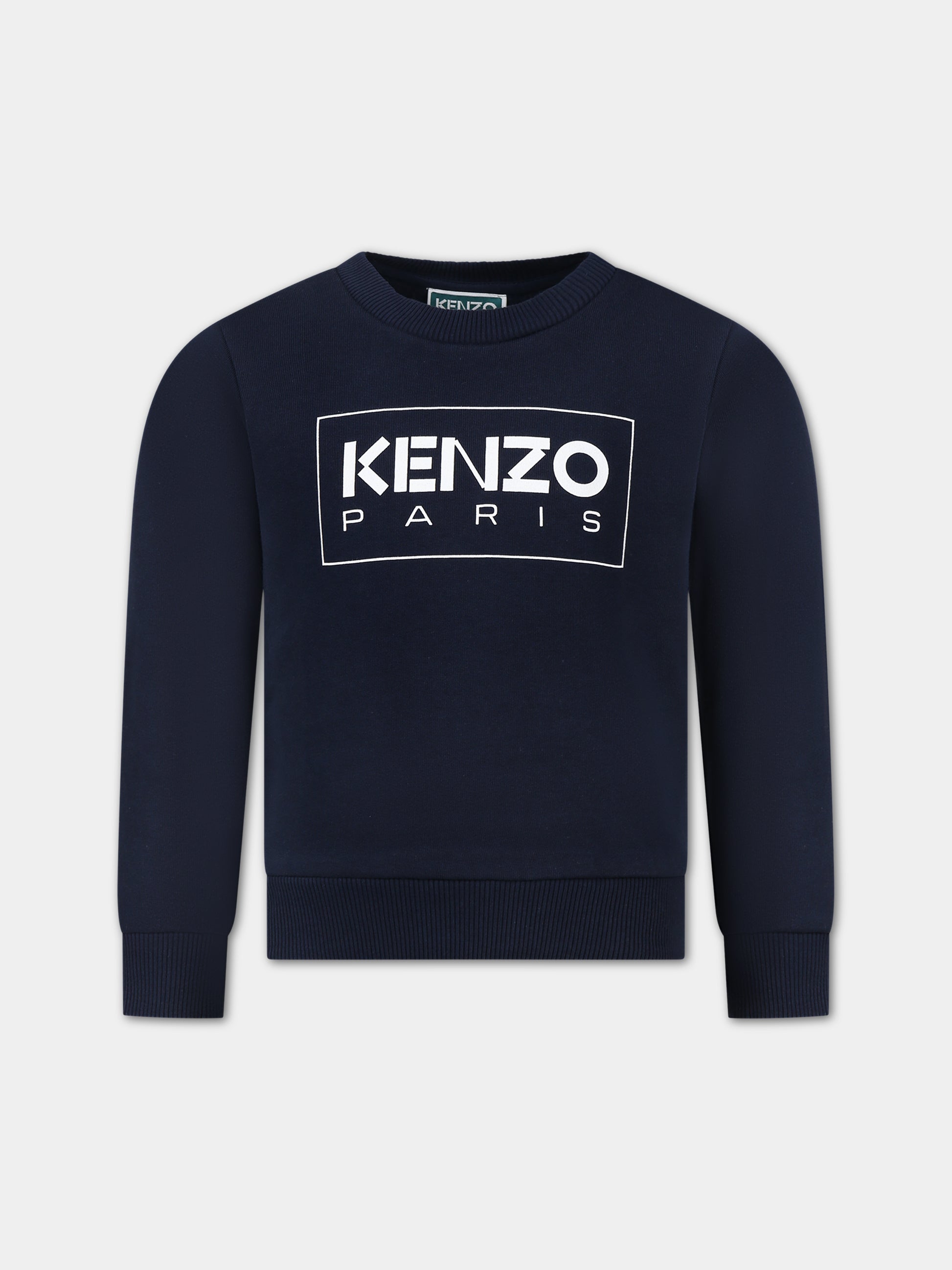 Felpa blu per bambini con logo,Kenzo Kids,K25839 84A