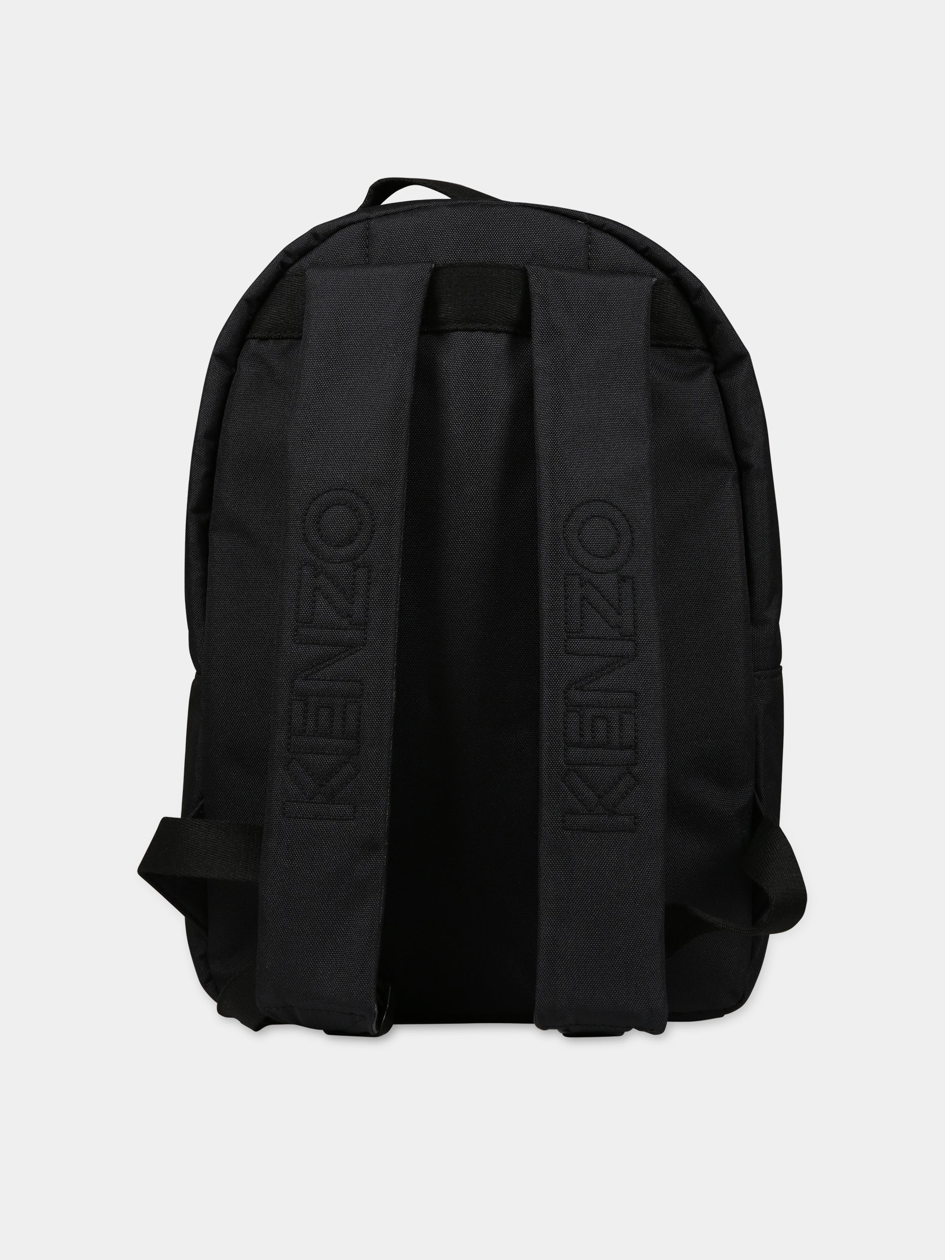 Zaino nero per bambino con elefante e logo,Kenzo Kids,K50044 095