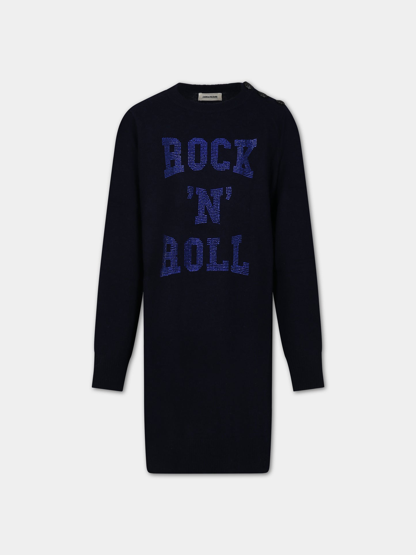 Vestito blu per bambina con scritta,Zadig & Voltaire Kids,X12206 84E