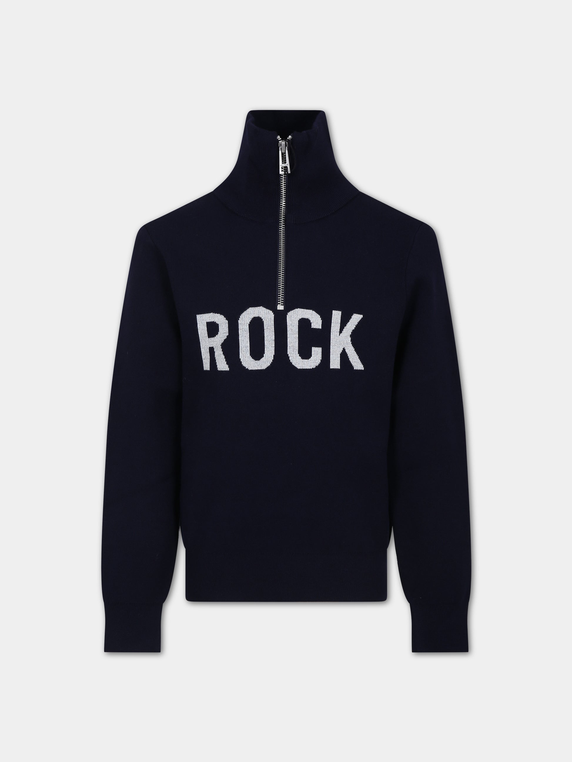 Maglione blu per bambino con scritta,Zadig & Voltaire Kids,X25379 84E