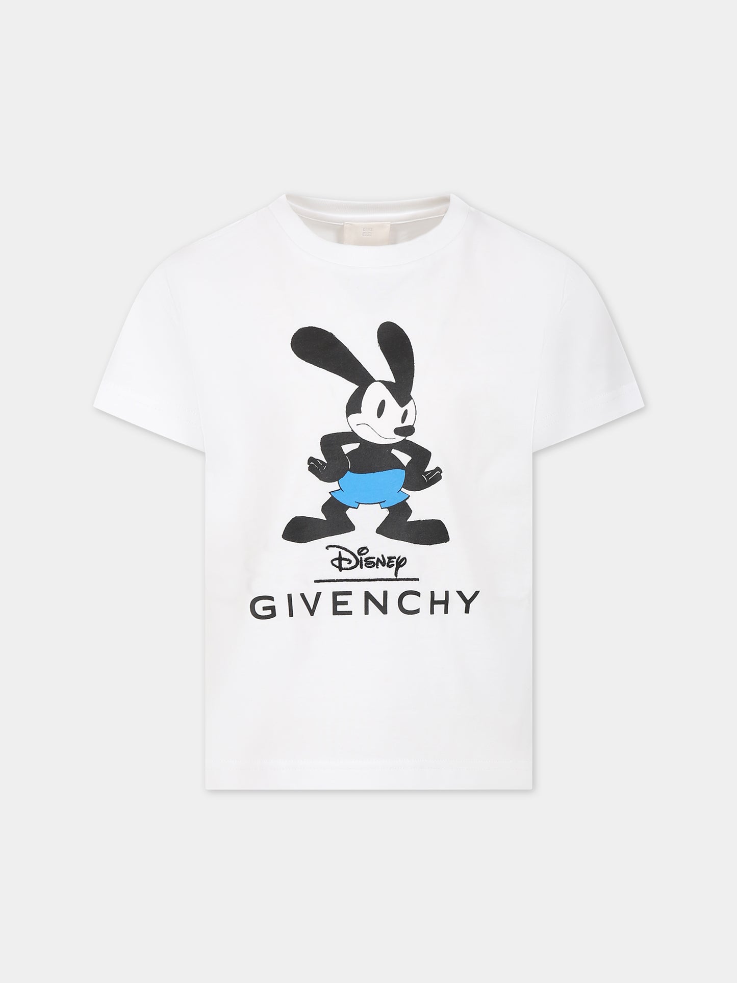 T-shirt bianca per bambini con Oswald e logo,Givenchy Kids,H25451 10P