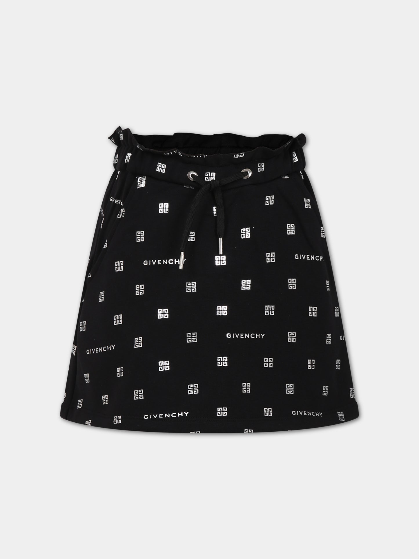 Gonna nera per bambina con logo,Givenchy Kids,H13190 09B