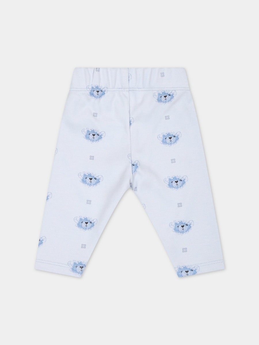 Completo celeste per neonato con logo,Givenchy Kids,H98178 771