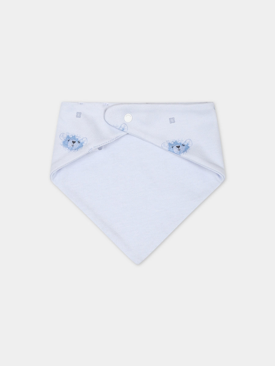 Completo celeste per neonato con logo,Givenchy Kids,H98178 771