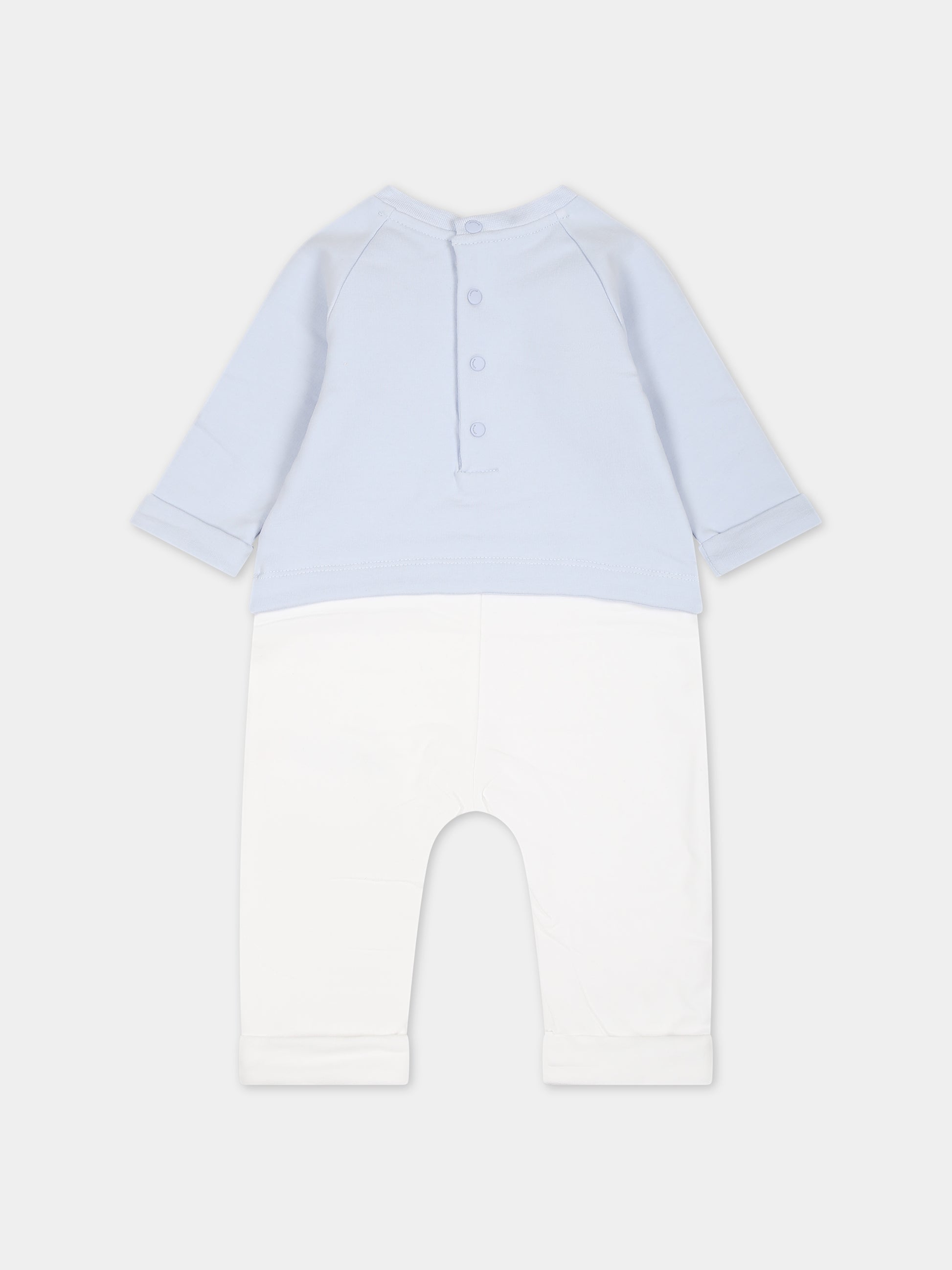 Tutina celeste per neonato con logo,Givenchy Kids,H94080 771