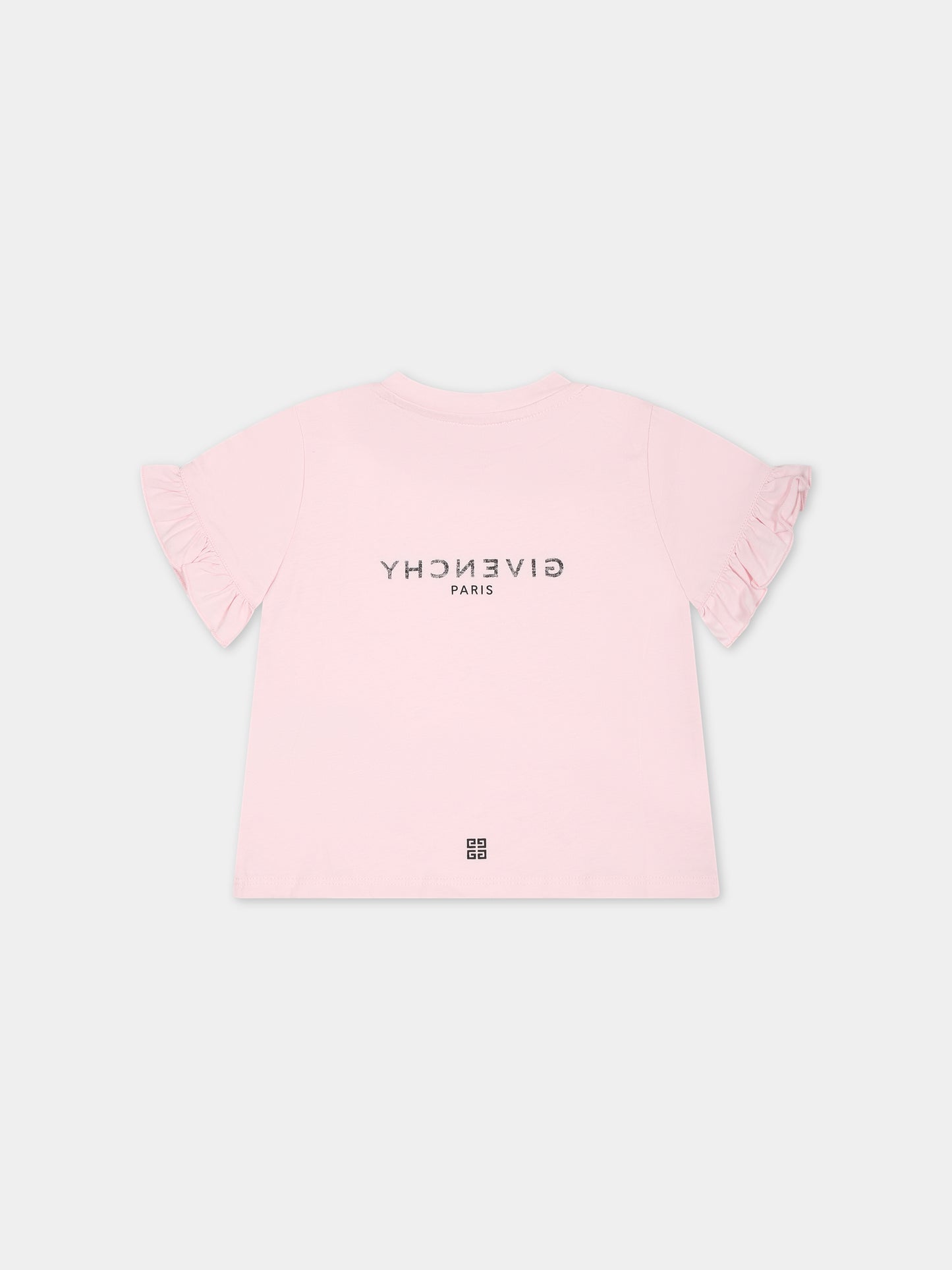 T-shirt rosa per neonata con logo,Givenchy Kids,H05282 44Z