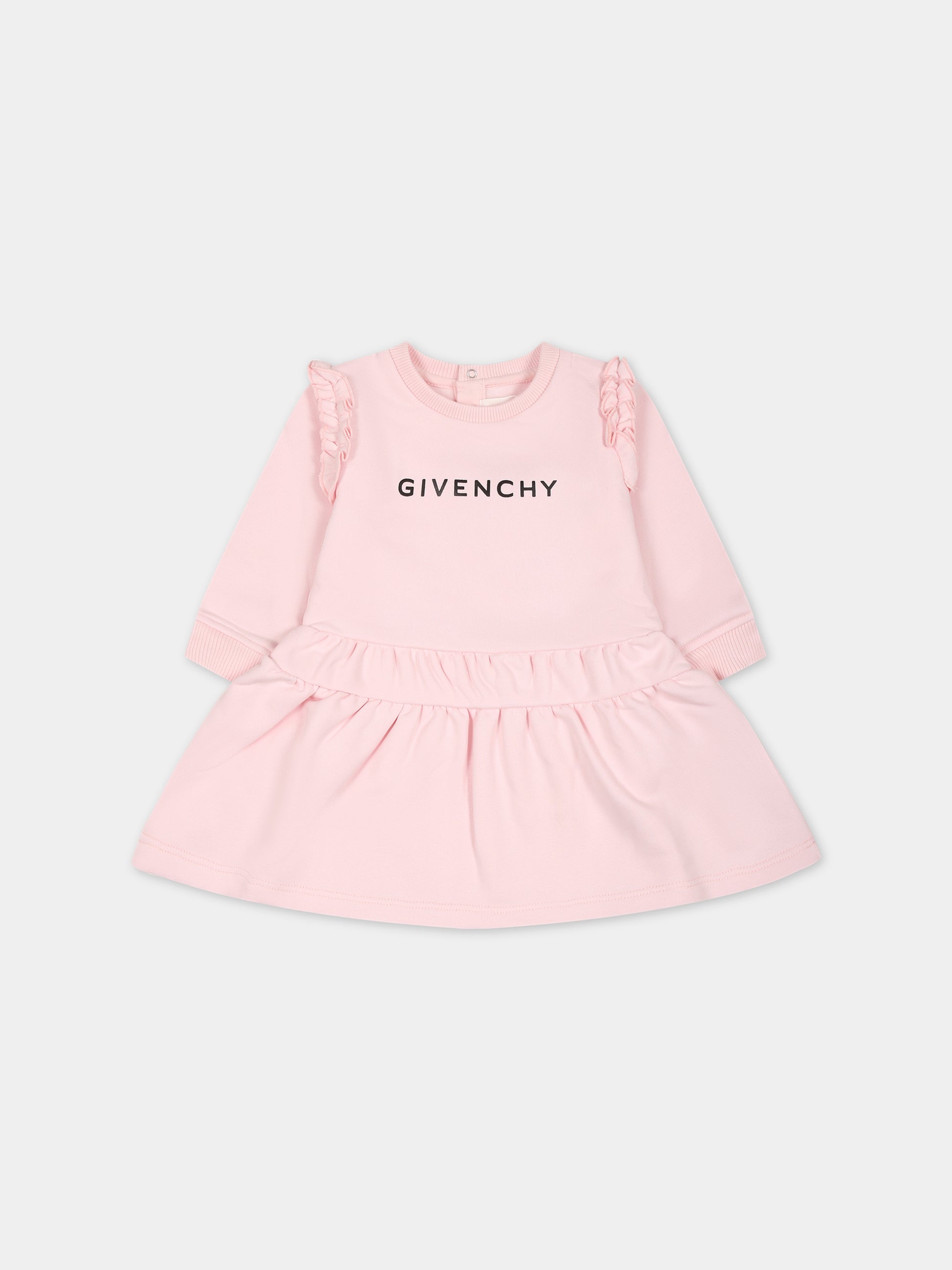 Vestito rosa per neonata con logo,Givenchy Kids,H02107 44Z
