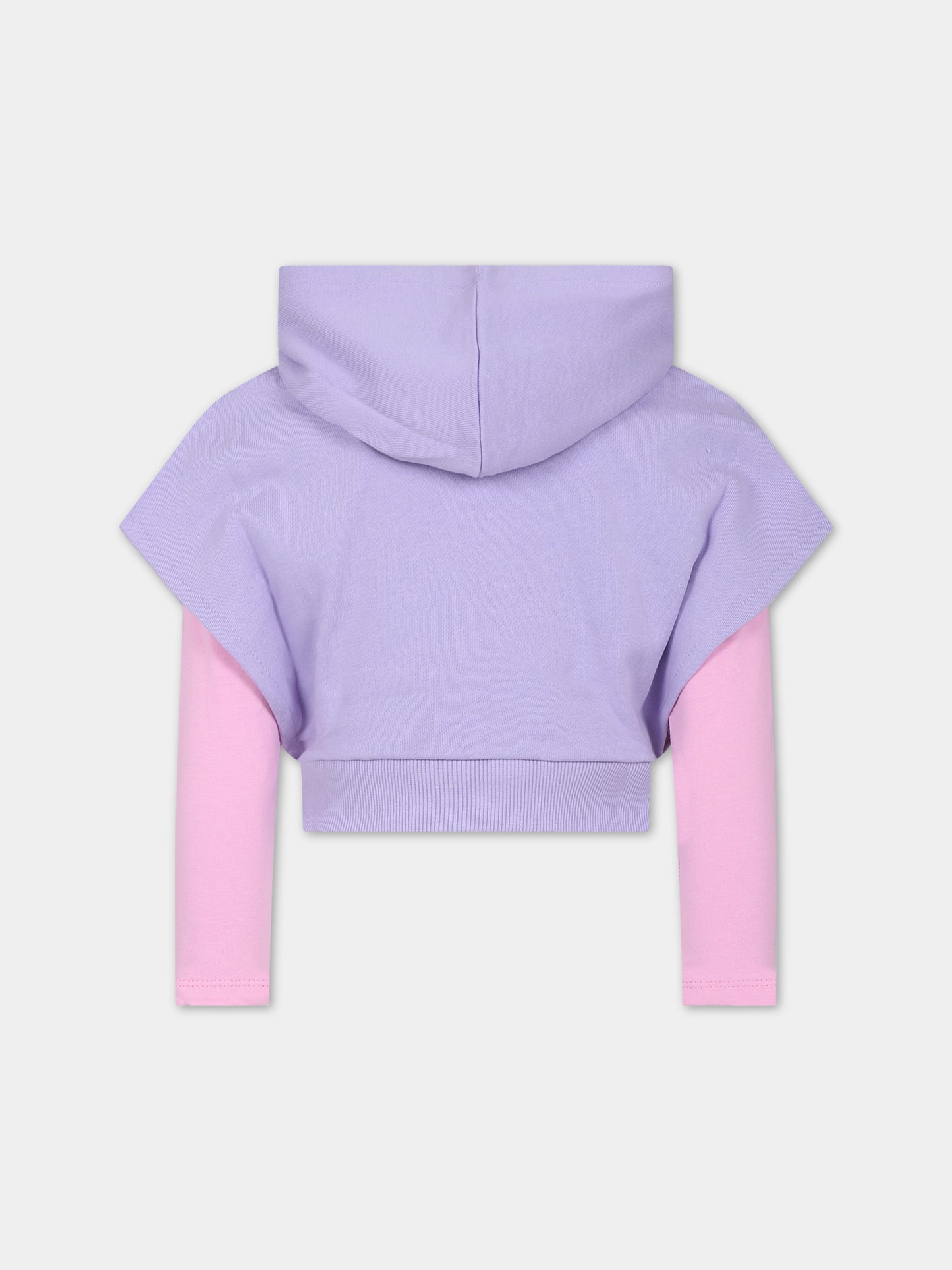 Felpa viola per bambina con stella e scritta,Billieblush,U15B78 MALVA