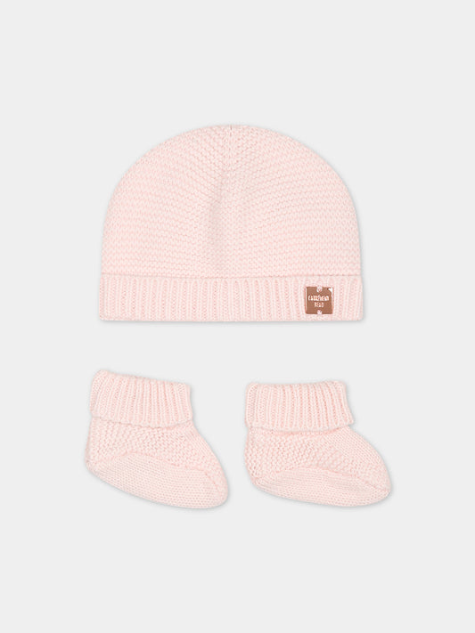 Set rosa per neonata con logo,Carrement Beau,Y98217 43B