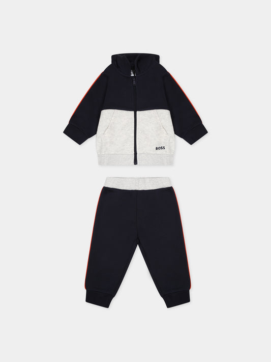 Completo blu per neonato con logo,Boss,J98430 849