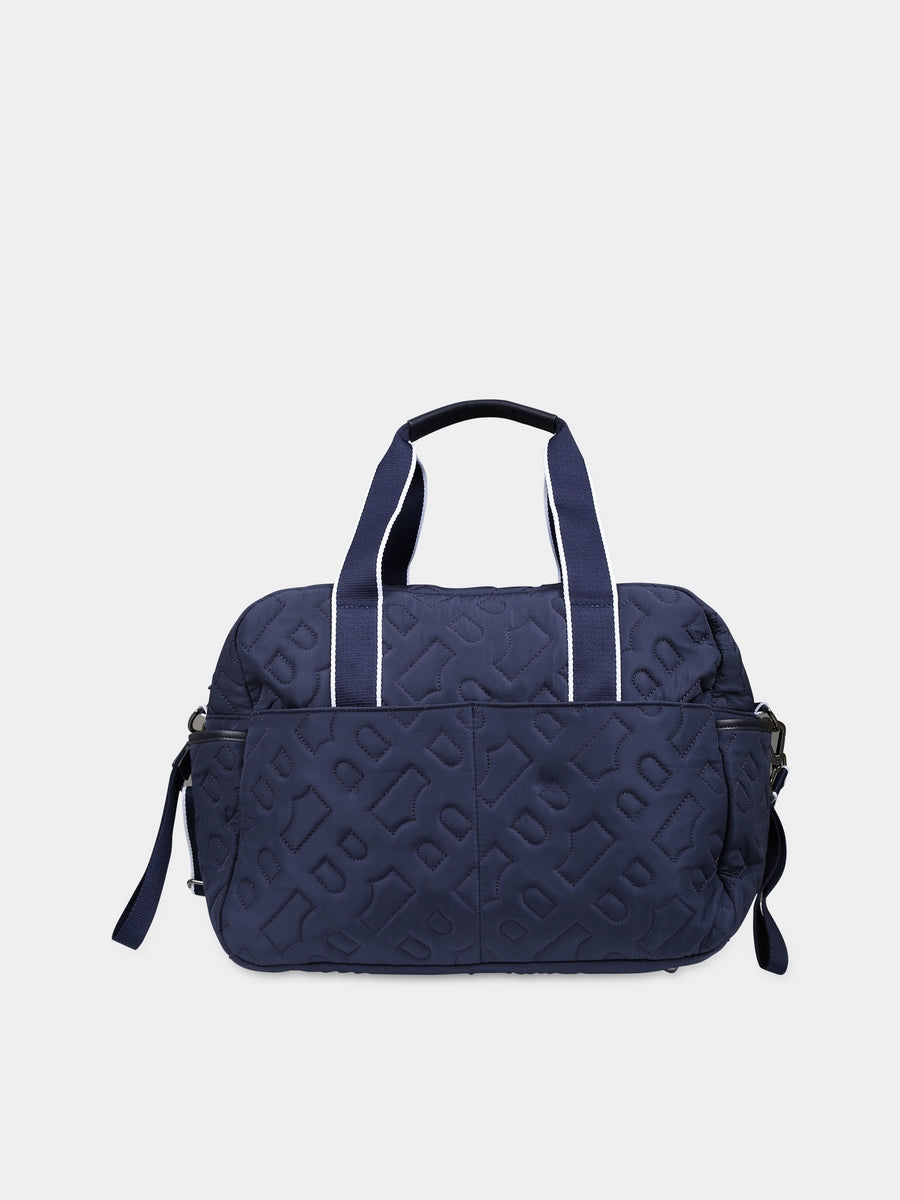 Borsa mamma blu per neonato con logo,Boss,J90341 849