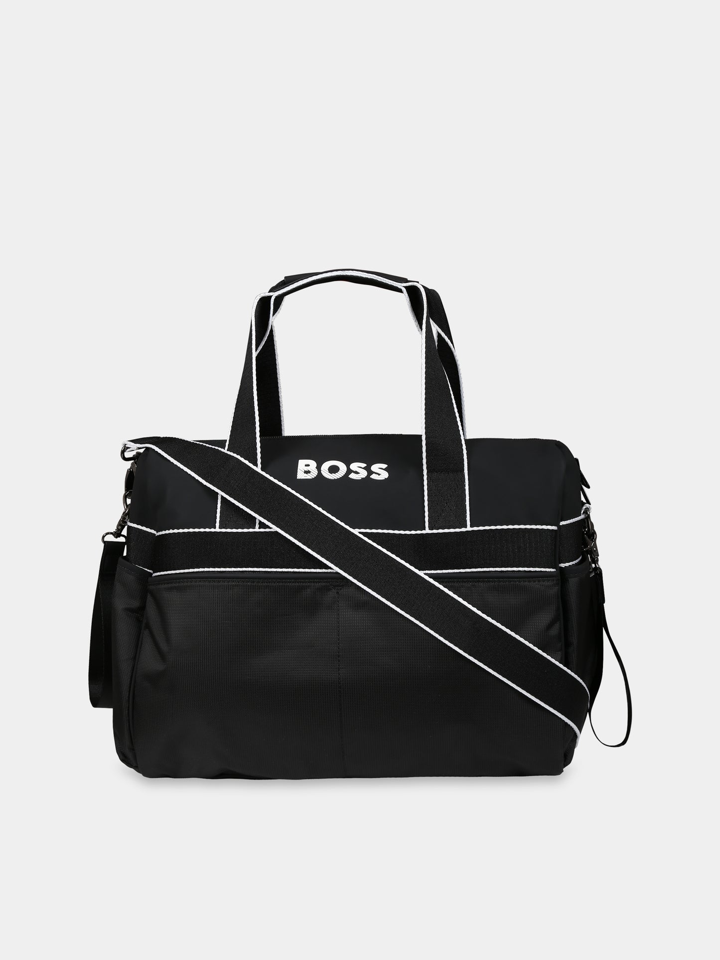 Borsa mamma blu per neonato con logo,Boss,J90353 09B