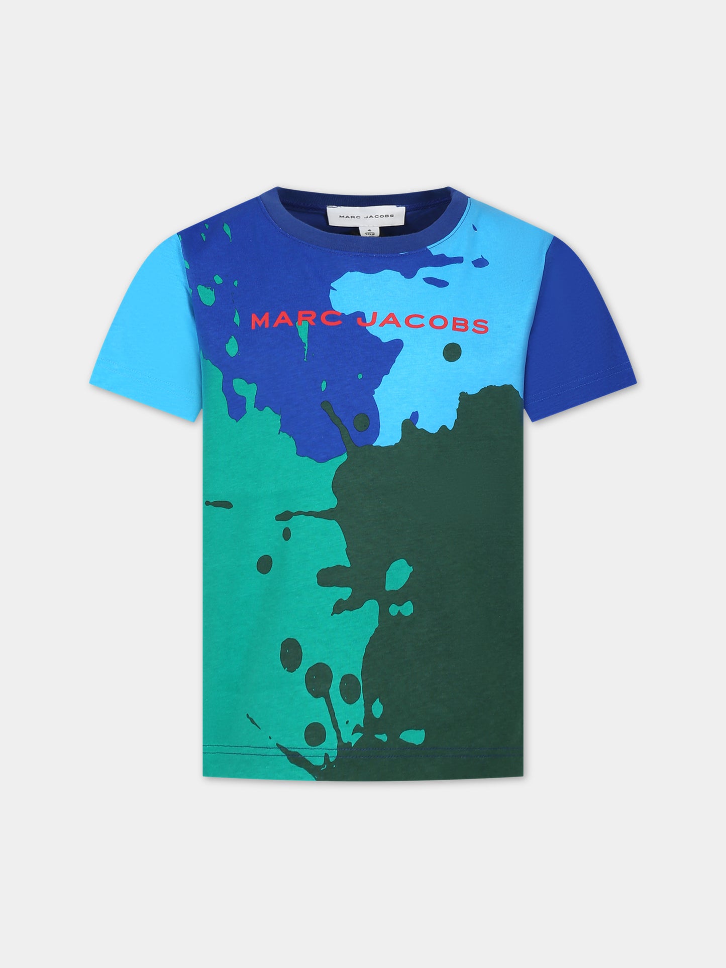 T-shirt multicolor per bambino con logo,Little Marc Jacobs,W25608 V76