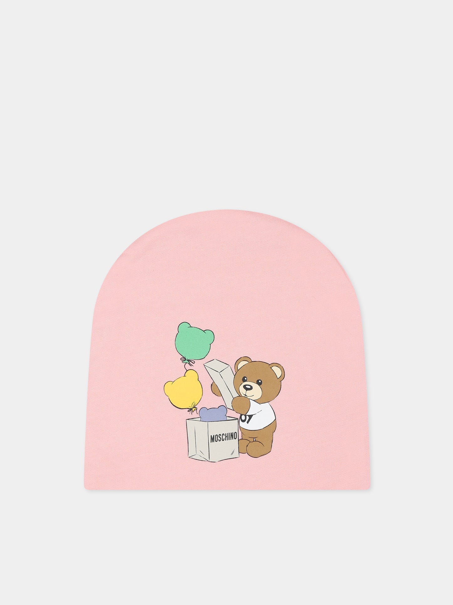 Set rosa per neonata con Teddy bear e stampa,Moschino Kids,MUY05K LCA40 50209