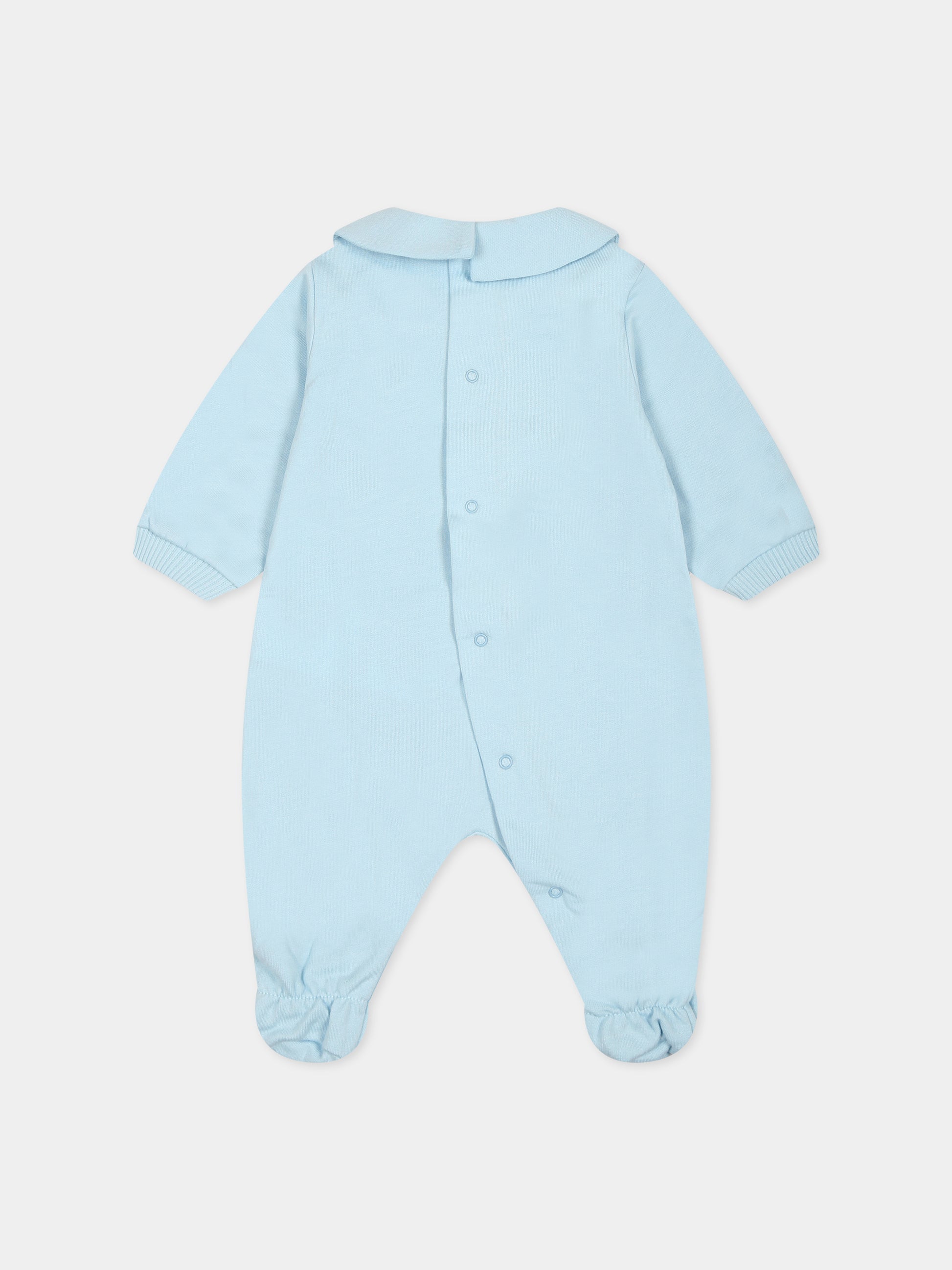 Set celeste per neonato con Teddy bear e stampa,Moschino Kids,MUY05K LCA40 40304