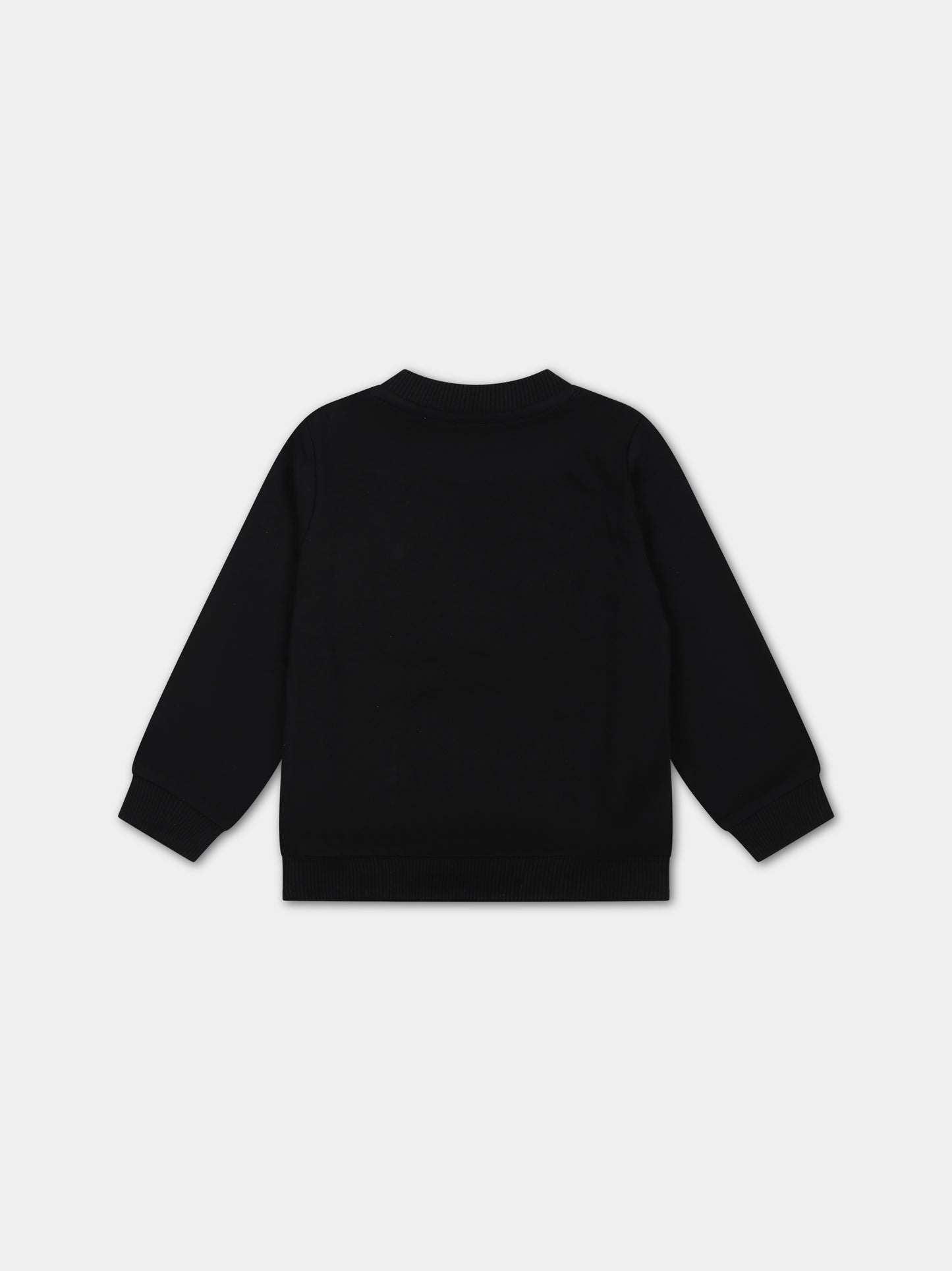 Felpa nera per neonata con Teddy Bear e cuore,Moschino Kids,MAF02K LDA16 60100