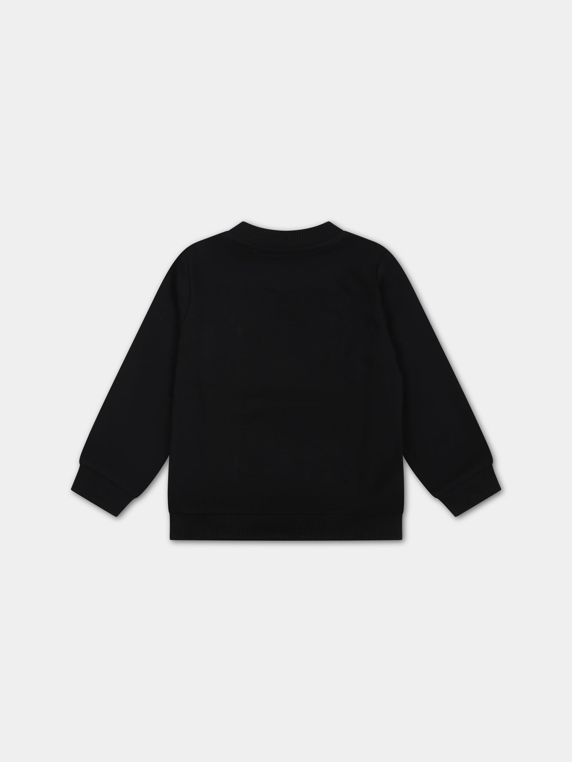 Felpa nera per neonata con Teddy Bear e cuore,Moschino Kids,MAF02K LDA16 60100