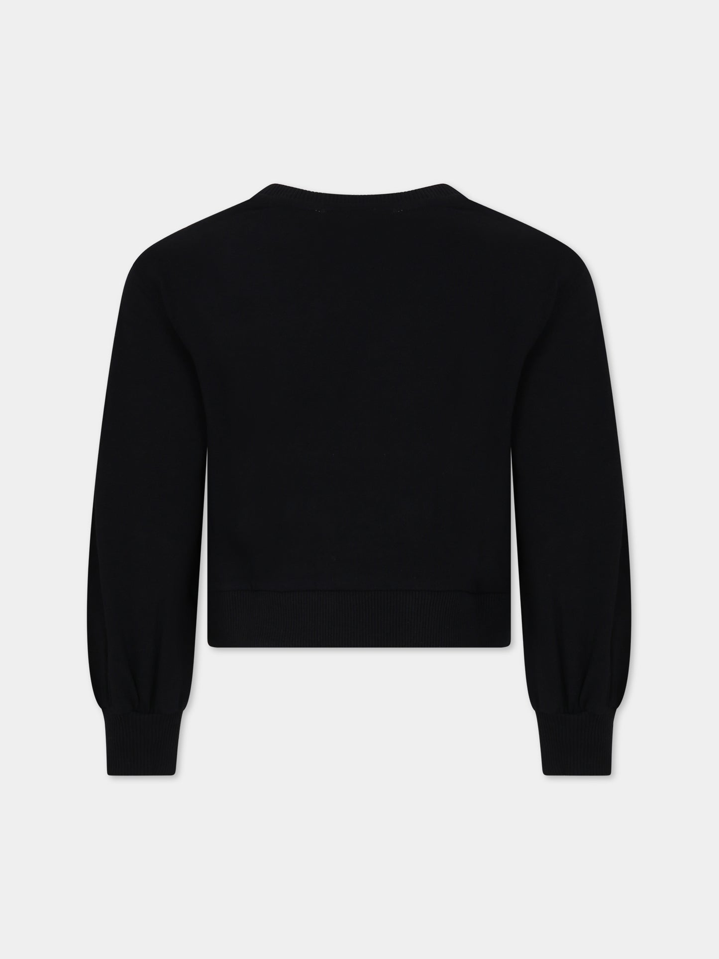 Felpa nera per bambina con Teddy Bear e cuore,Moschino Kids,HDF05E LDA14 60100