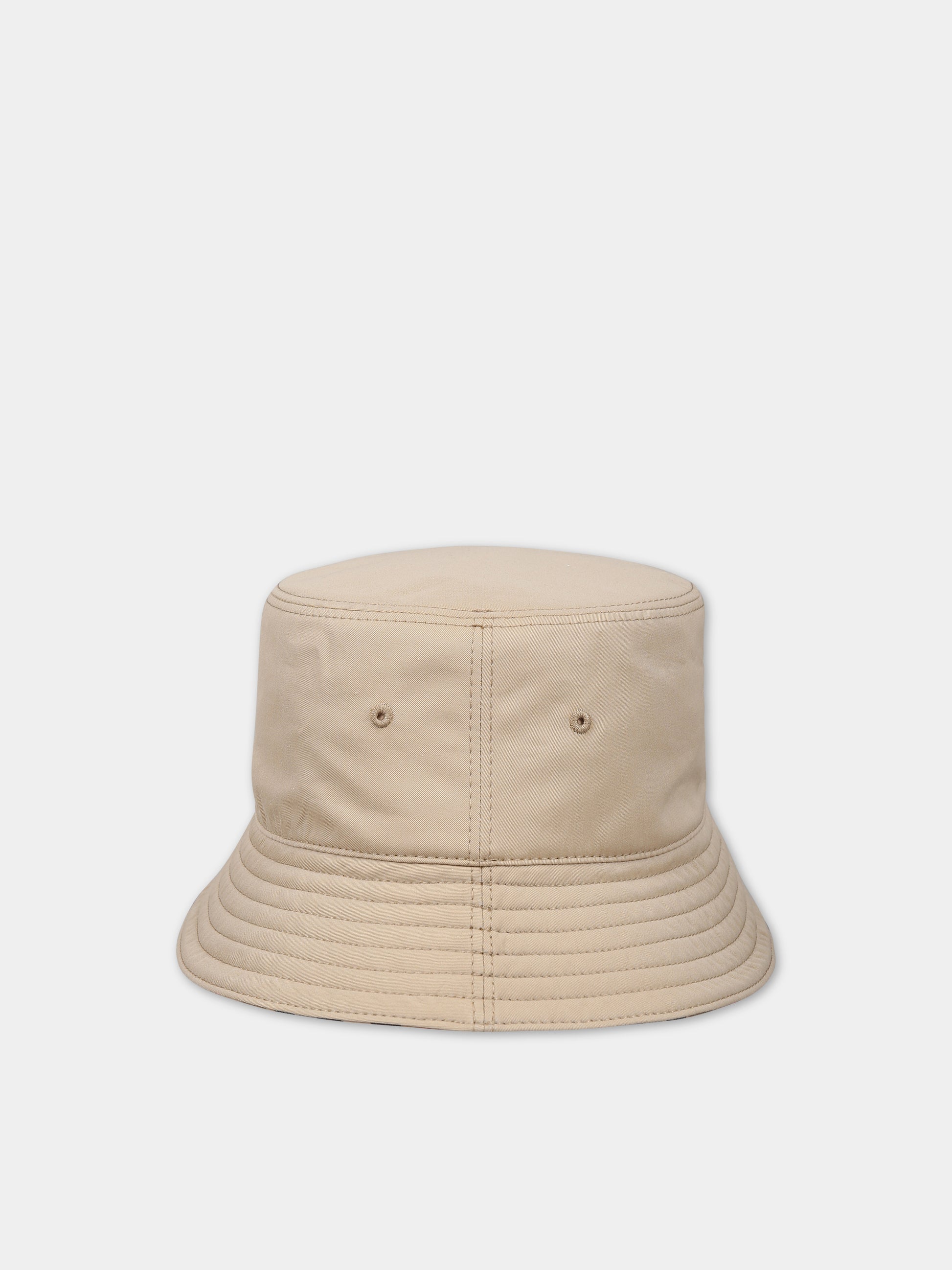 Cloche reversibile beige per bambini con iconico check vintage,Burberry Kids,8070043