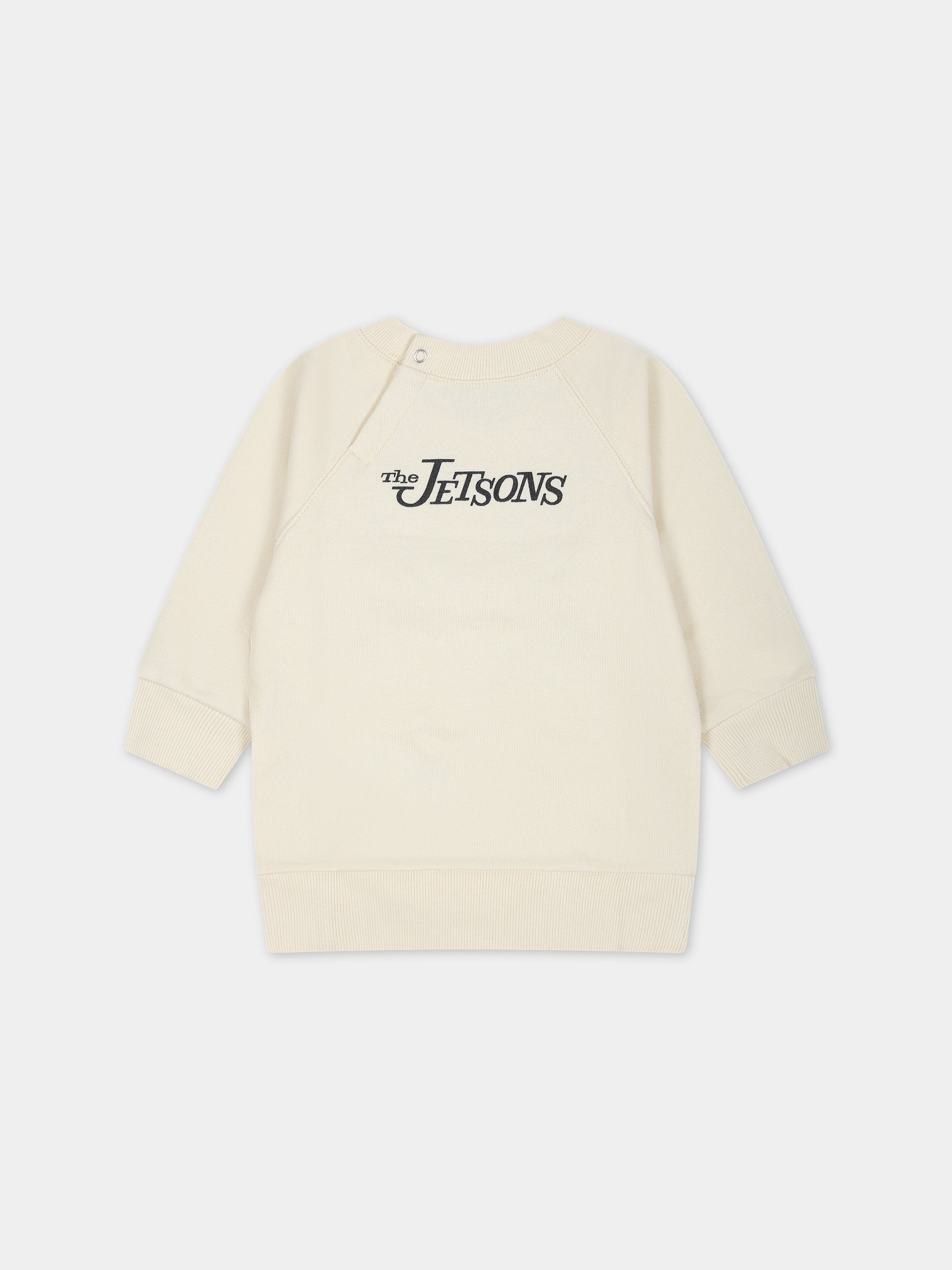 Felpa avorio per neonati con stampa animali e doppia G,Gucci Kids,653687 XJFMM 9222