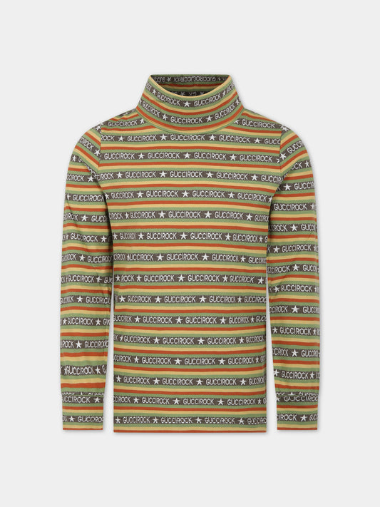 Dolcevita multicolor per bambina con scritta Guccirock,Gucci Kids,755987 XJFLW 3216