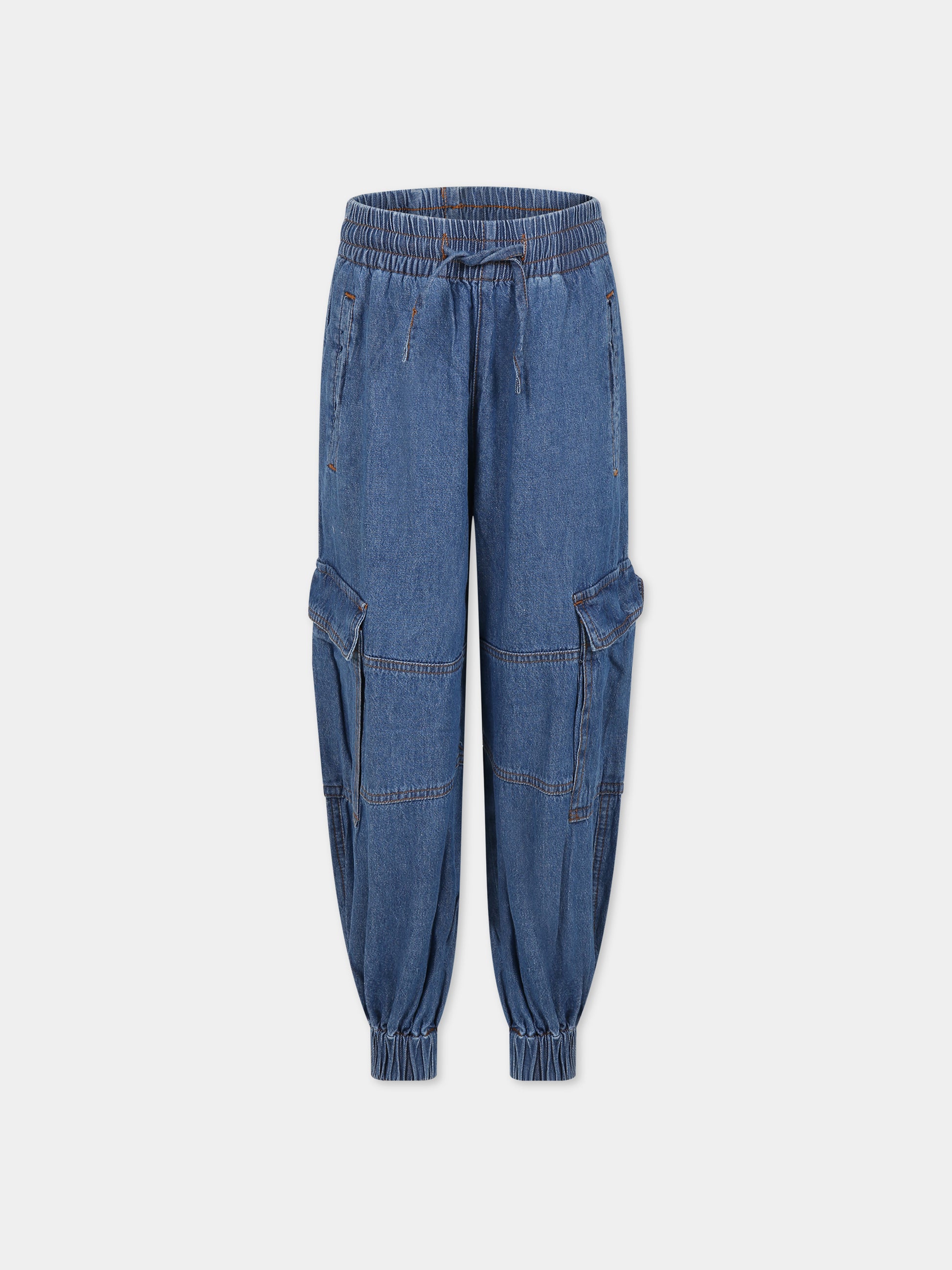 Jeans blu per bambina con logo,Molo,2W23I105 8621