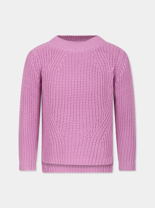 Maglione rosa per bambina con logo,Molo,2W23K209 8765