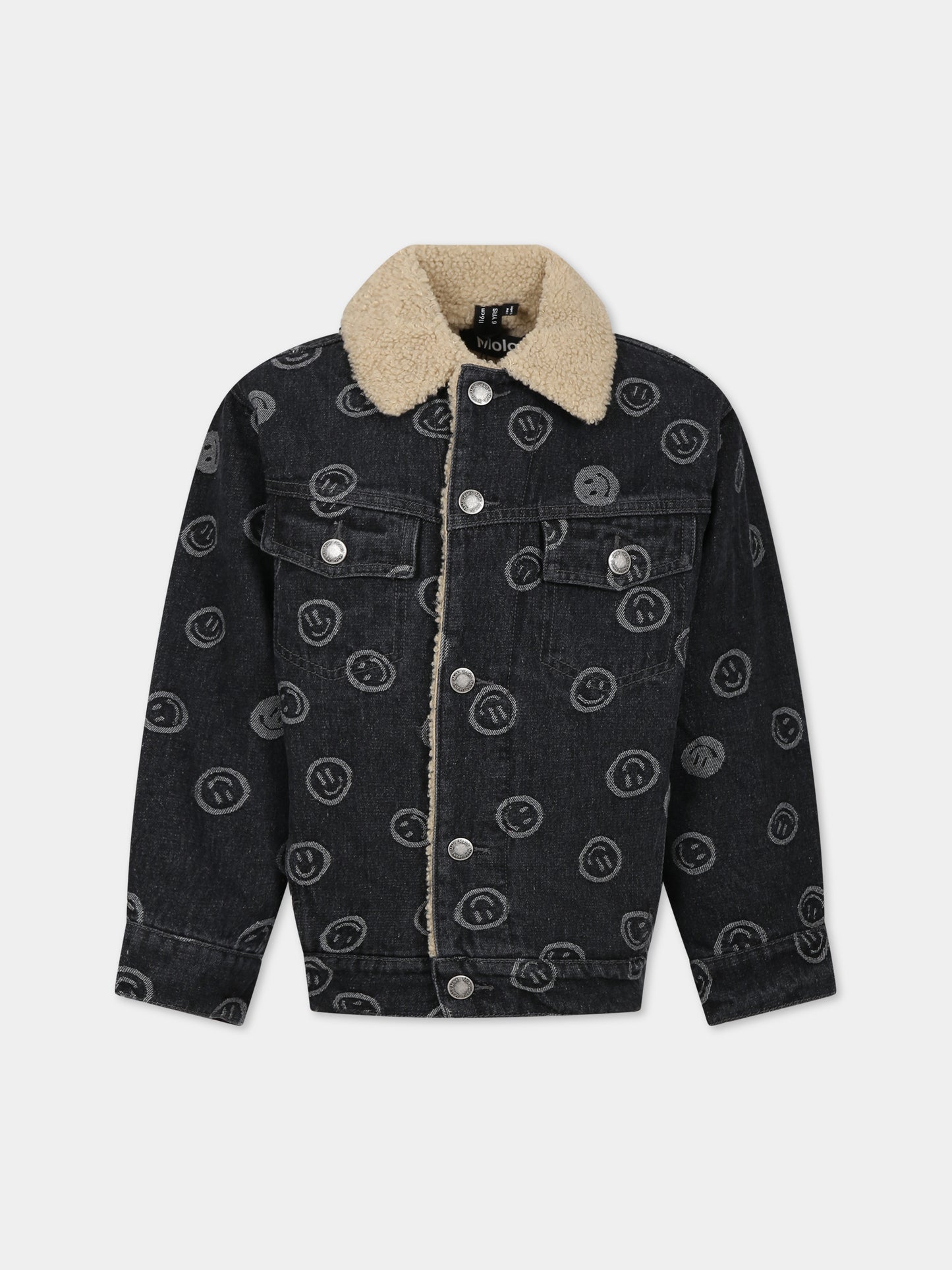 Giubbotto nero per bambini con smile,Molo,5W23M327 8811