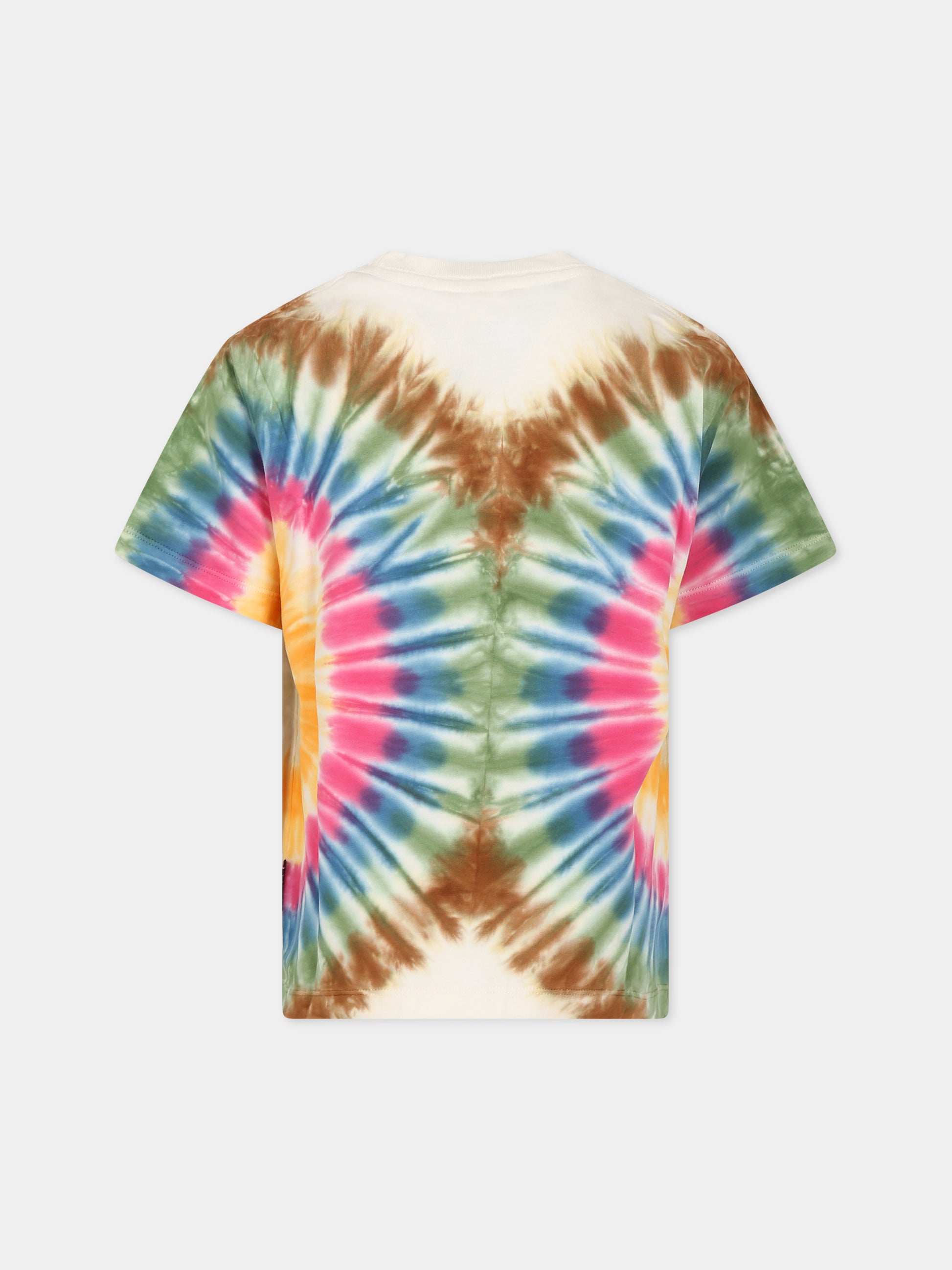 T-shirt avorio per bambini con stampa tie-dye,Molo,6W23A207 6016