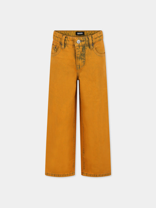 Jeans gialli per bambini con logo,Molo,6W23I102 8818