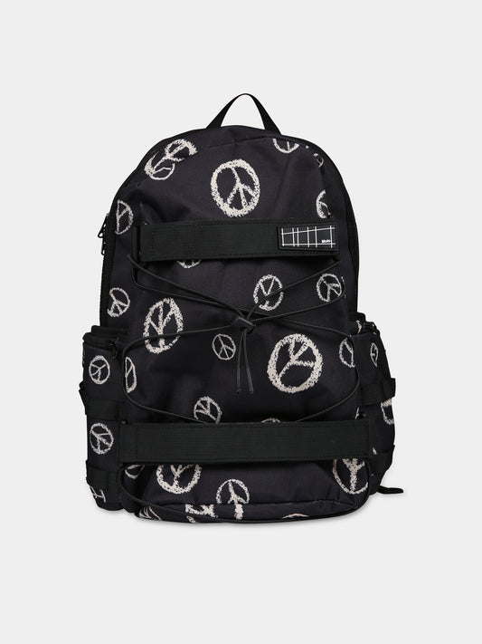 Zaino nero per bambini con simbolo dellla pace,Molo,7W23V205 6972