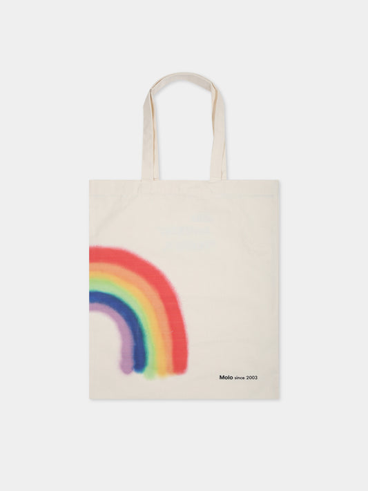 Borsa avorio per bambina con logo e stampa,Molo,7W23V101 3268