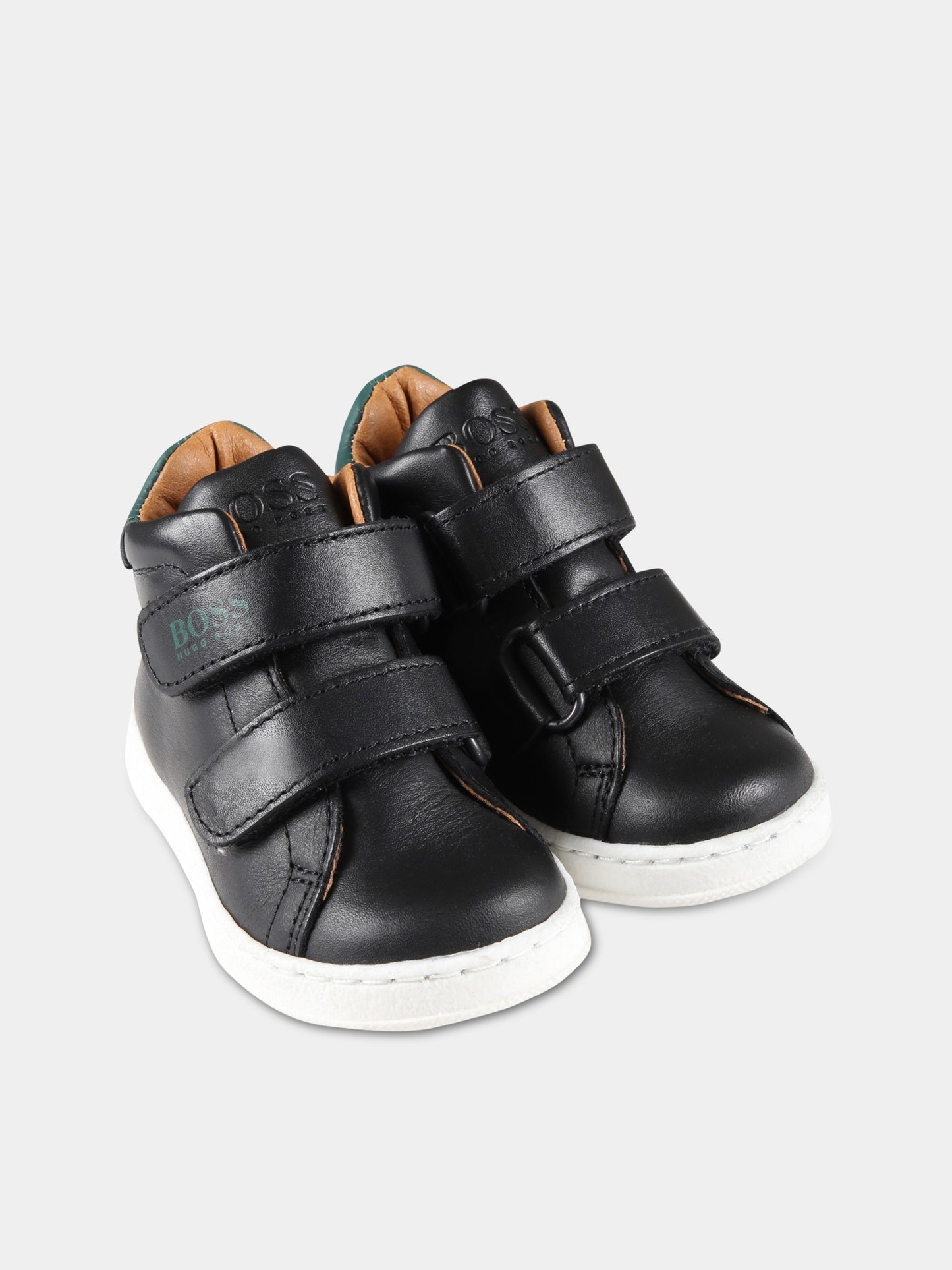 Sneakers nere alte per bambino con logo bianco,Hugo Boss,J09163 09B
