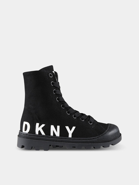 Sneakers nere per bambina con logo bianco,Dkny,D39062 09B