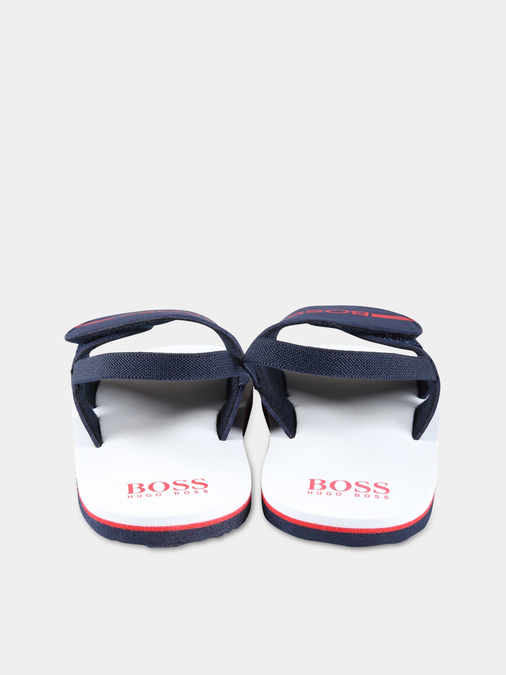 Sandali blu per bambino con logo rosso,Hugo Boss,J09167 849