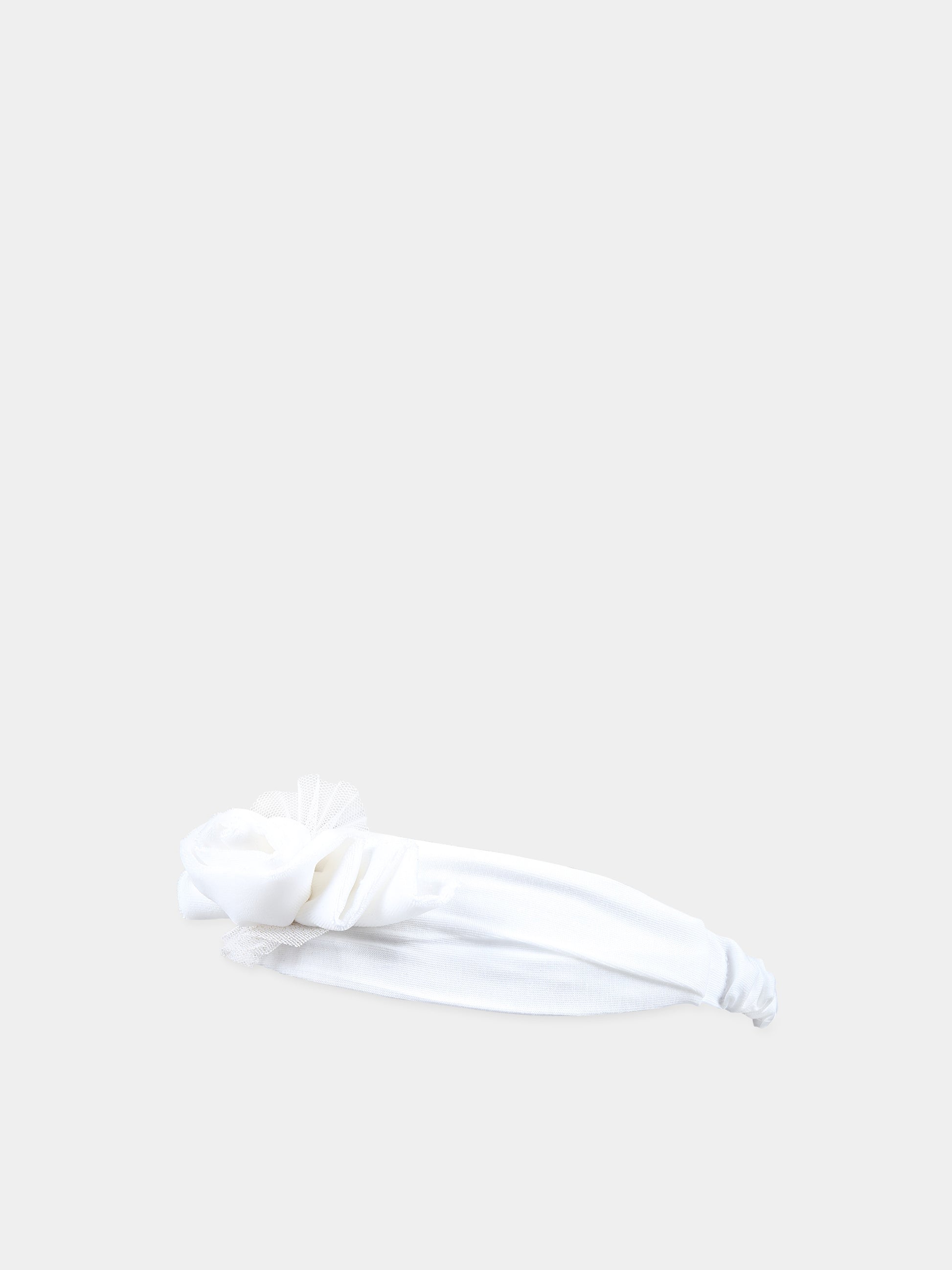 Fascia avorio per neonata con tulle,Monnalisa,73B000 2803 0001