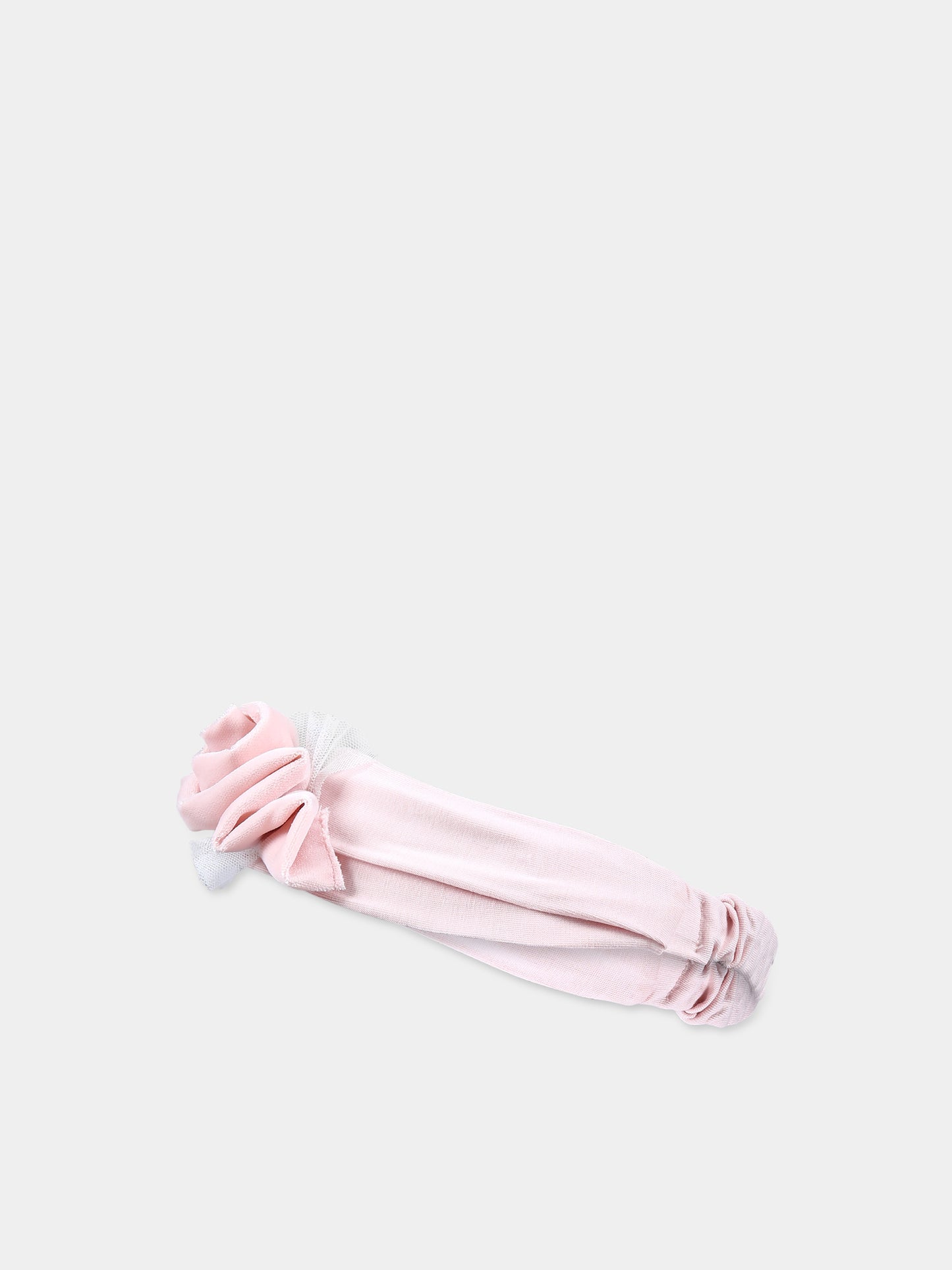 Fascia rosa per neonata con tulle,Monnalisa,73B000 2803 0092