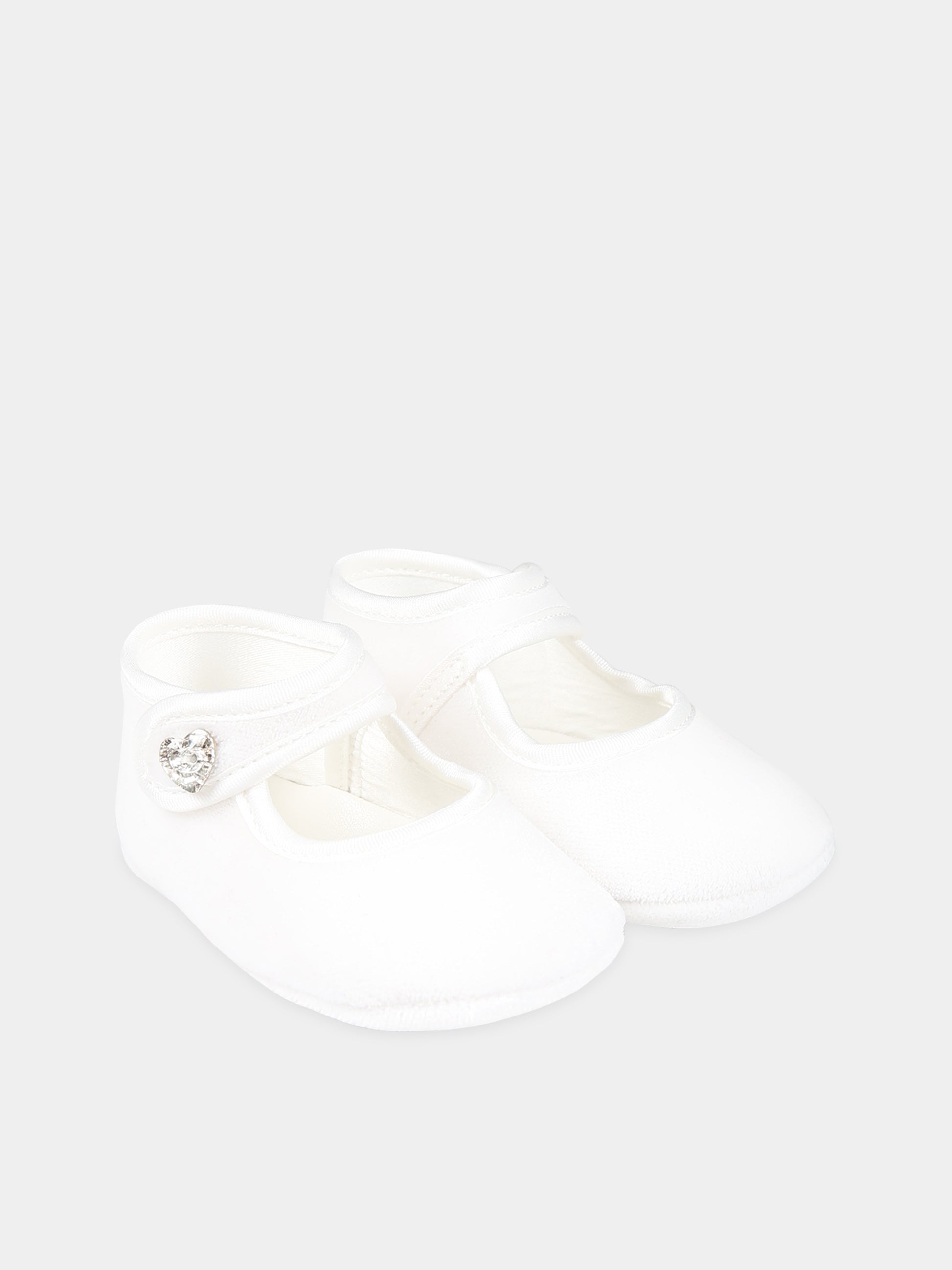 Ballerine avorio per neonata con cuore,Monnalisa,73B006 2803 0001