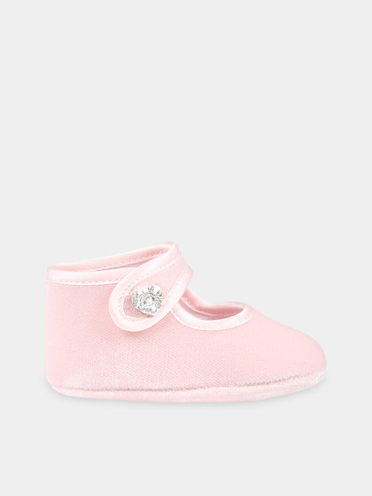 Ballerine rosa per neonata con cuore,Monnalisa,73B006 2803 0092