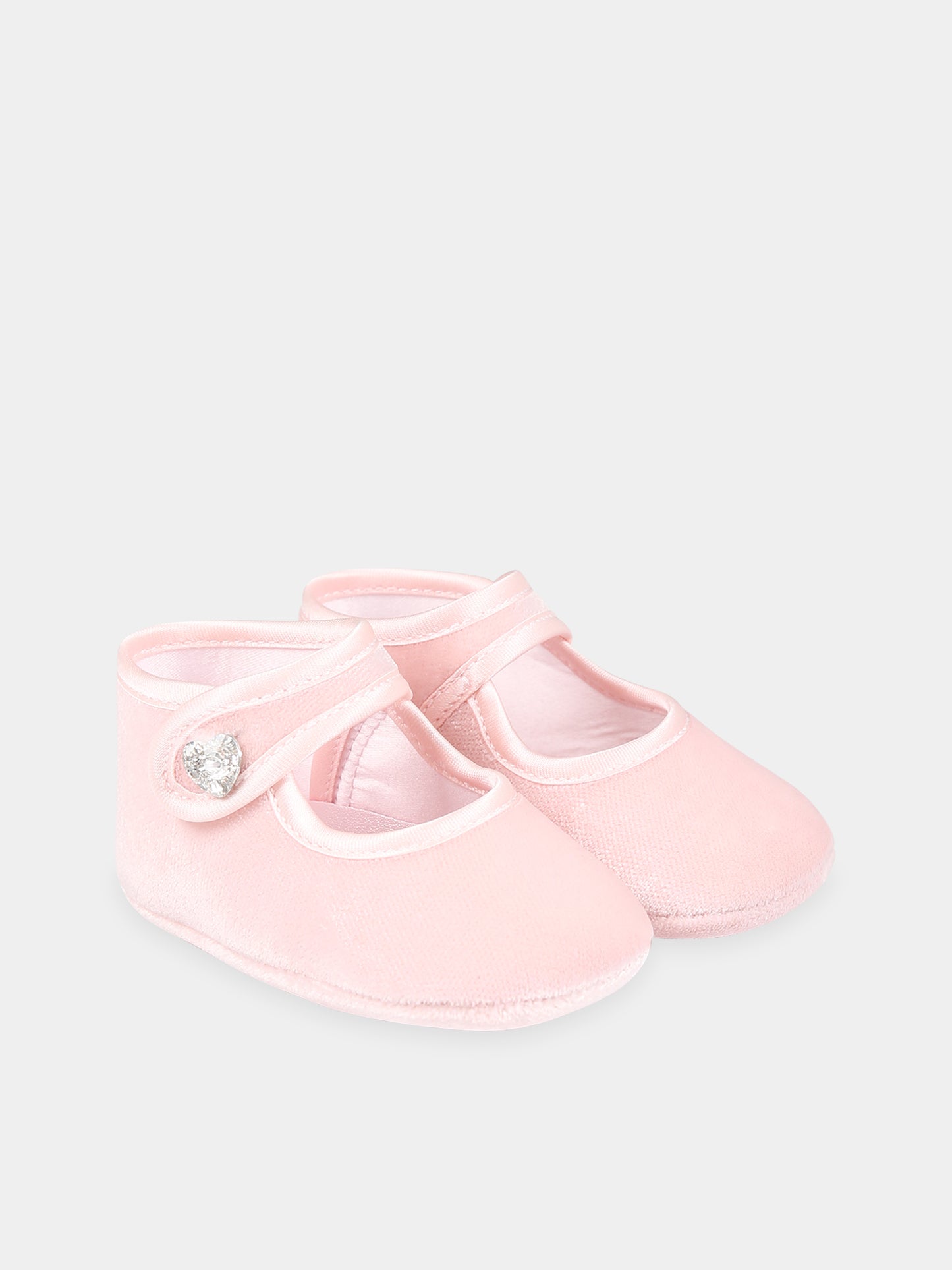 Ballerine rosa per neonata con cuore,Monnalisa,73B006 2803 0092