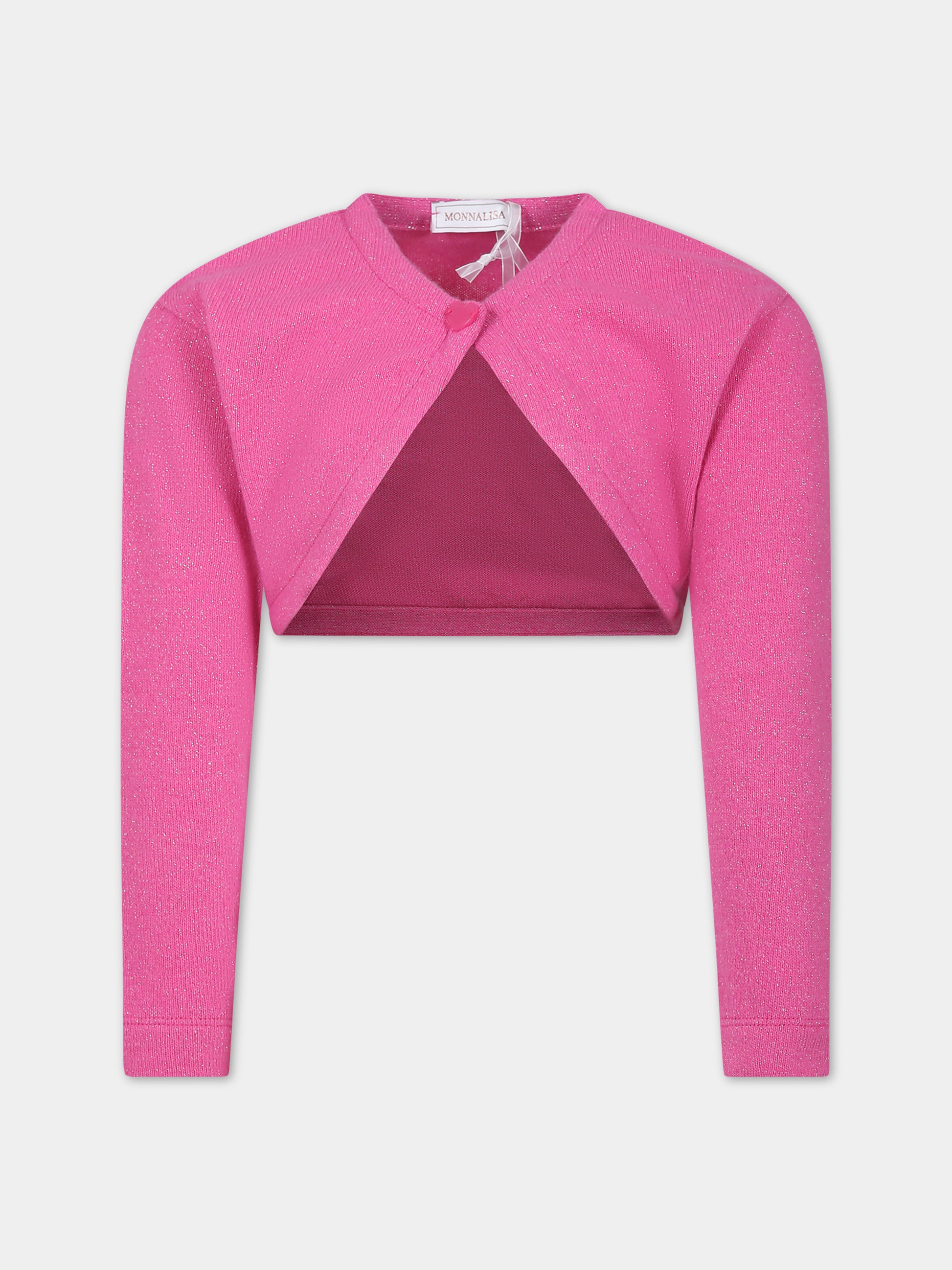 Cardigan fucsia per bambina,Monnalisa,17BCAR 2203 9775