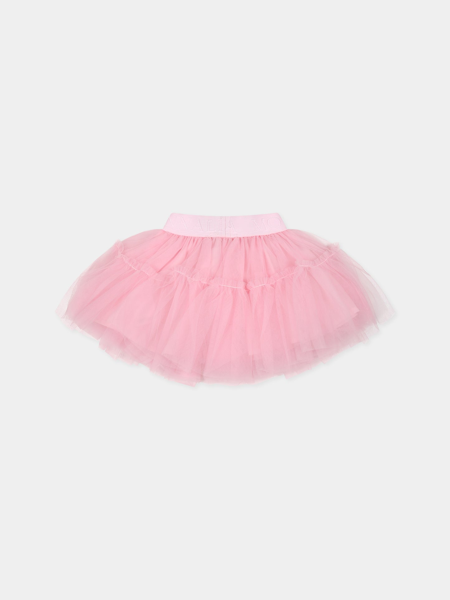 Gonna rosa per neonata con logo,Monnalisa,37BGON T9945 0090