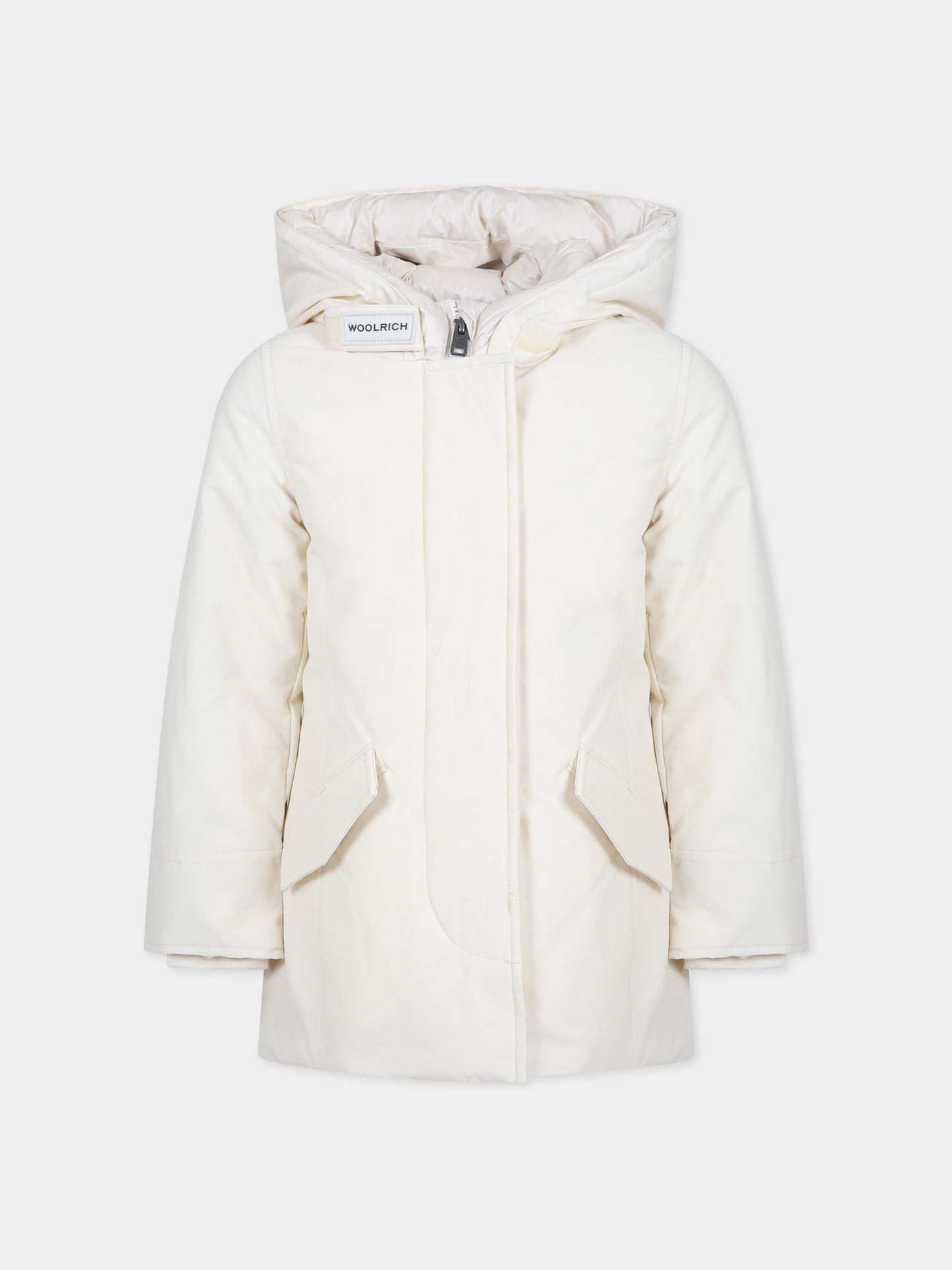 Arctic parka bianco per bambina con logo,Woolrich Kids,CFWKOU0223FRUT0641 MKC