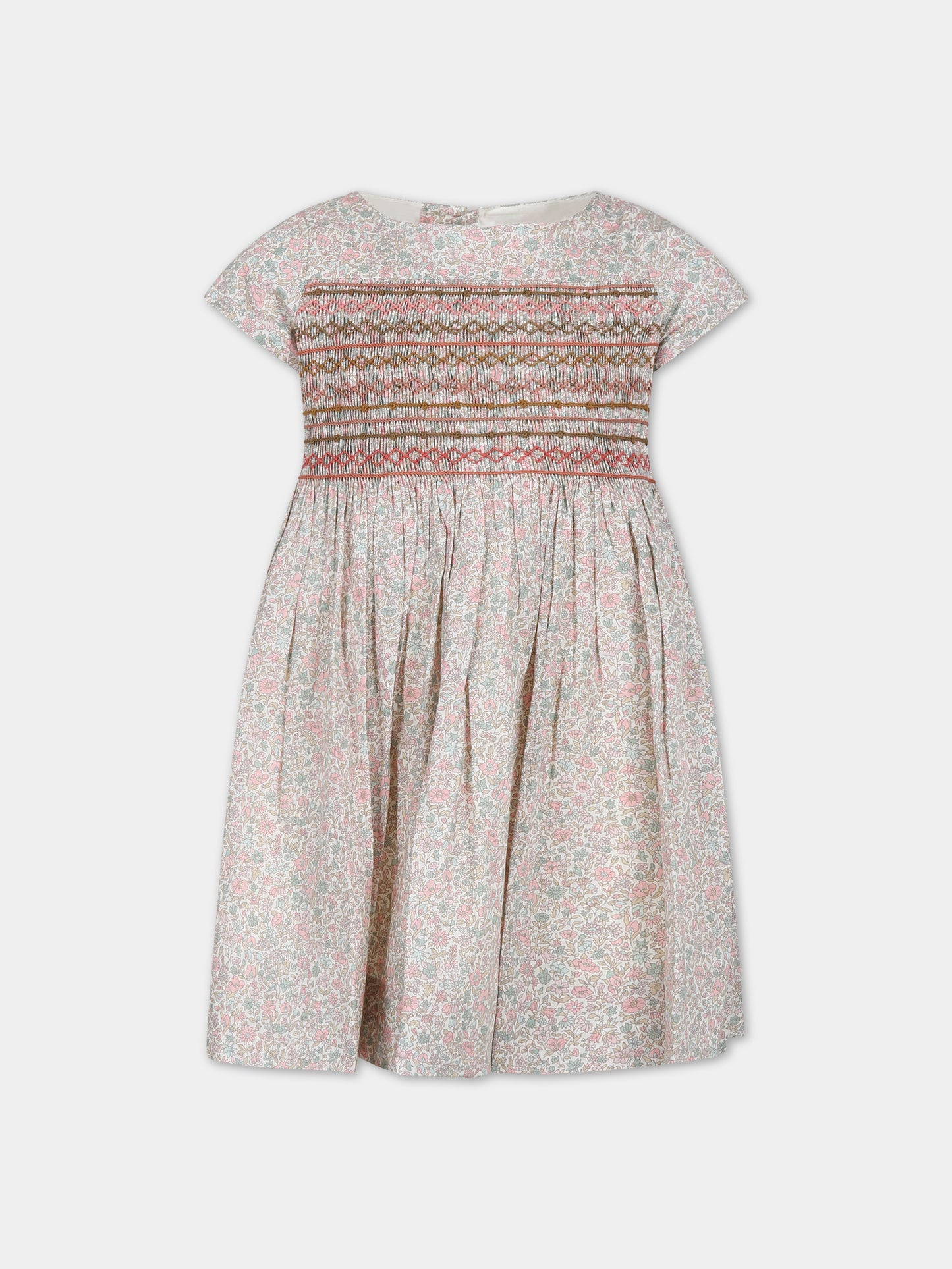 Vestito rosa per bambina con stampa,Bonpoint,W03GDRW00024 520