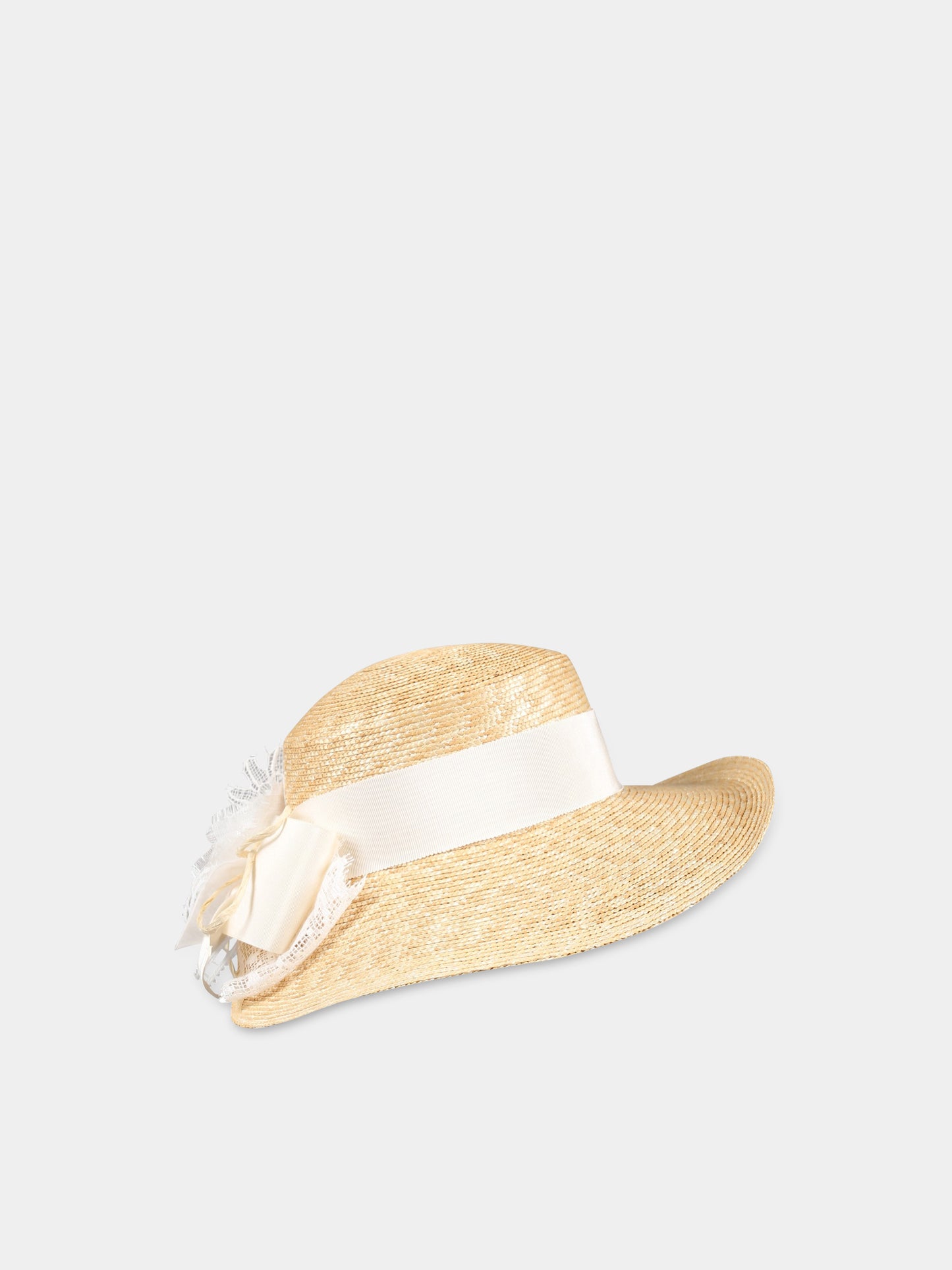 Cappello beige per bambina con fiocco,Raffaella,CAPPAGALRO